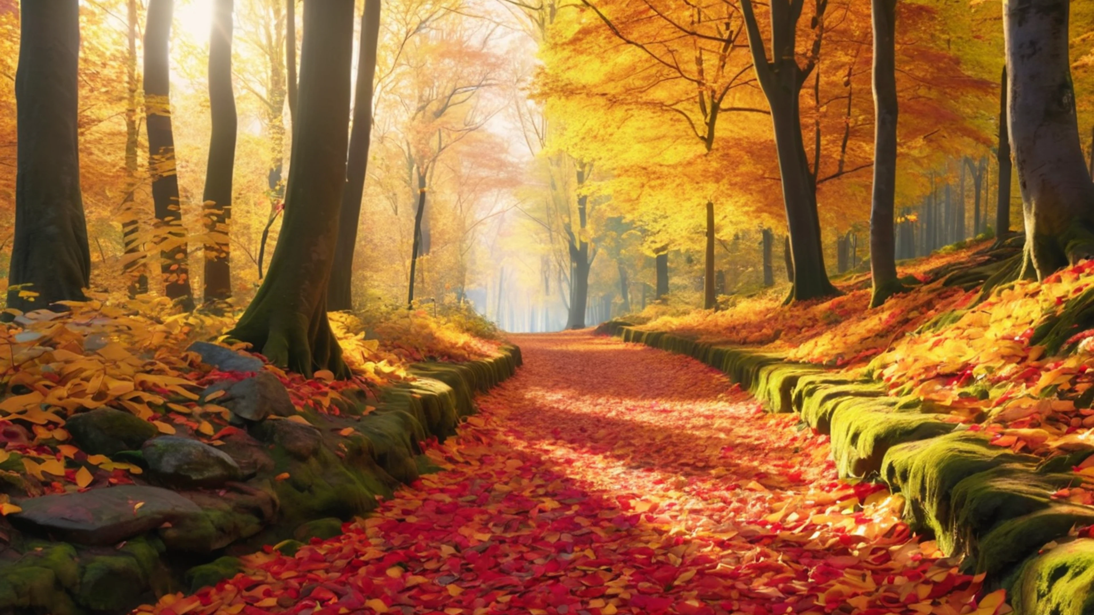 Autumn Forest Path - free 4K Ultra HD nature wallpaper for desktop