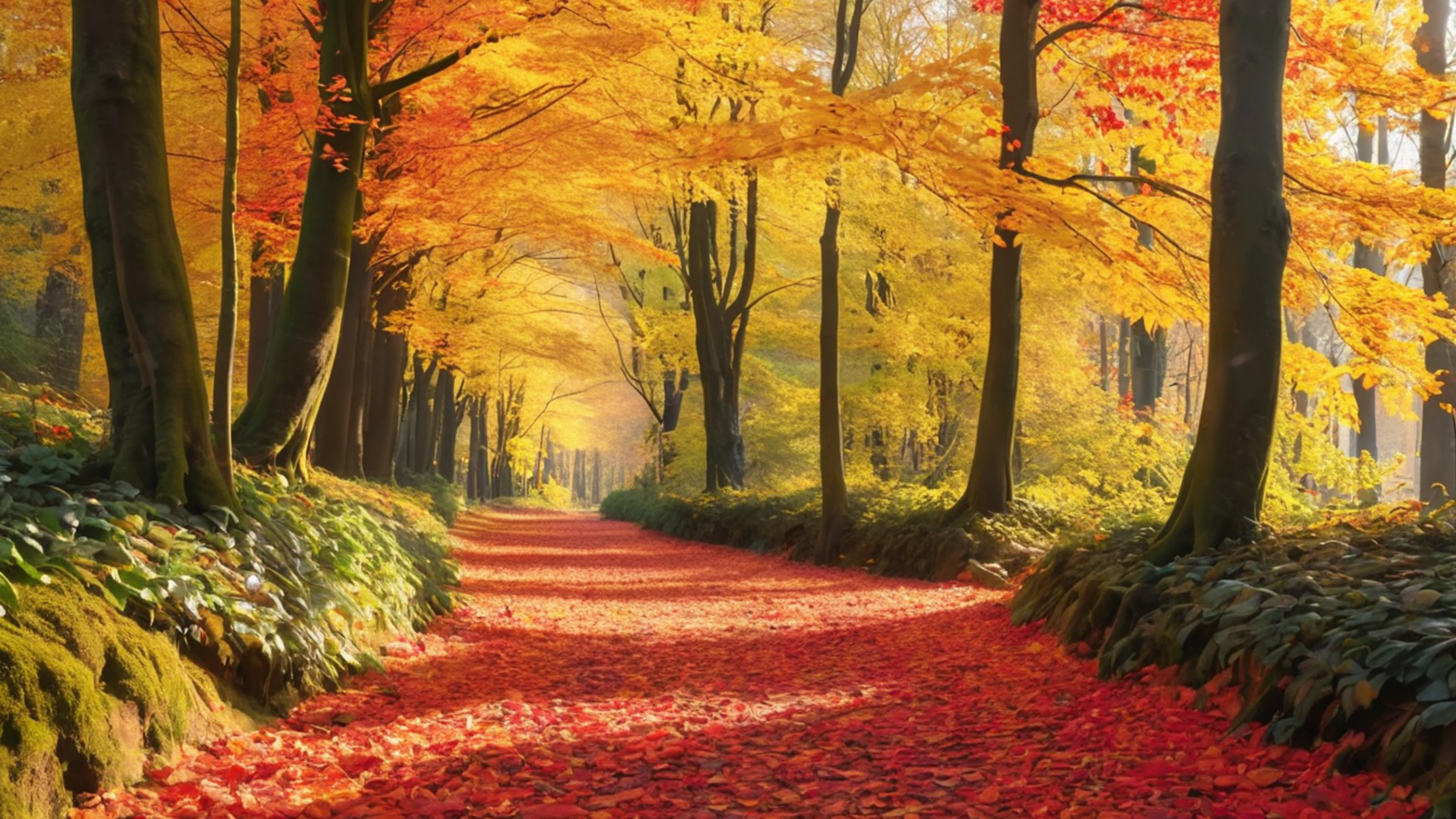 Autumn Forest Path - free 4K Ultra HD nature wallpaper for desktop