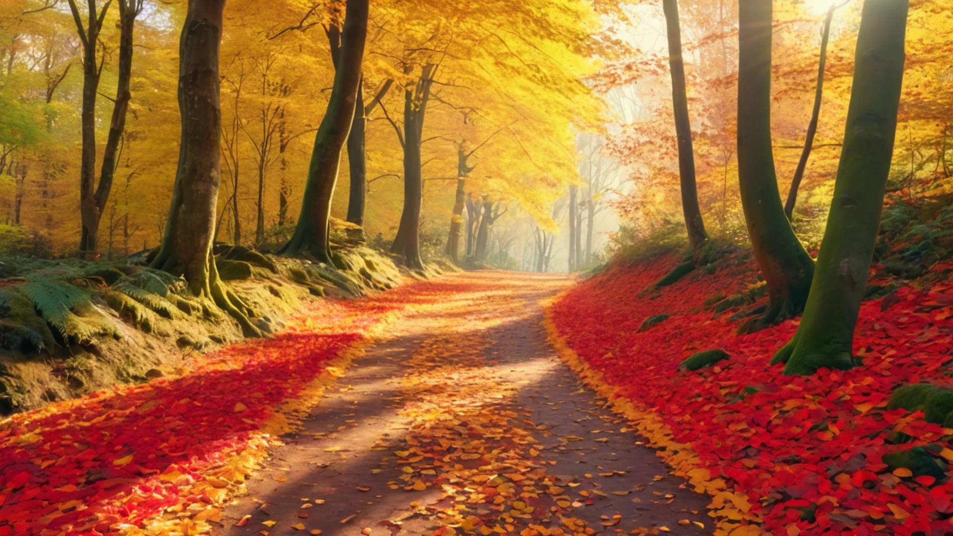Autumn Forest Path - free hd nature wallpaper for desktop