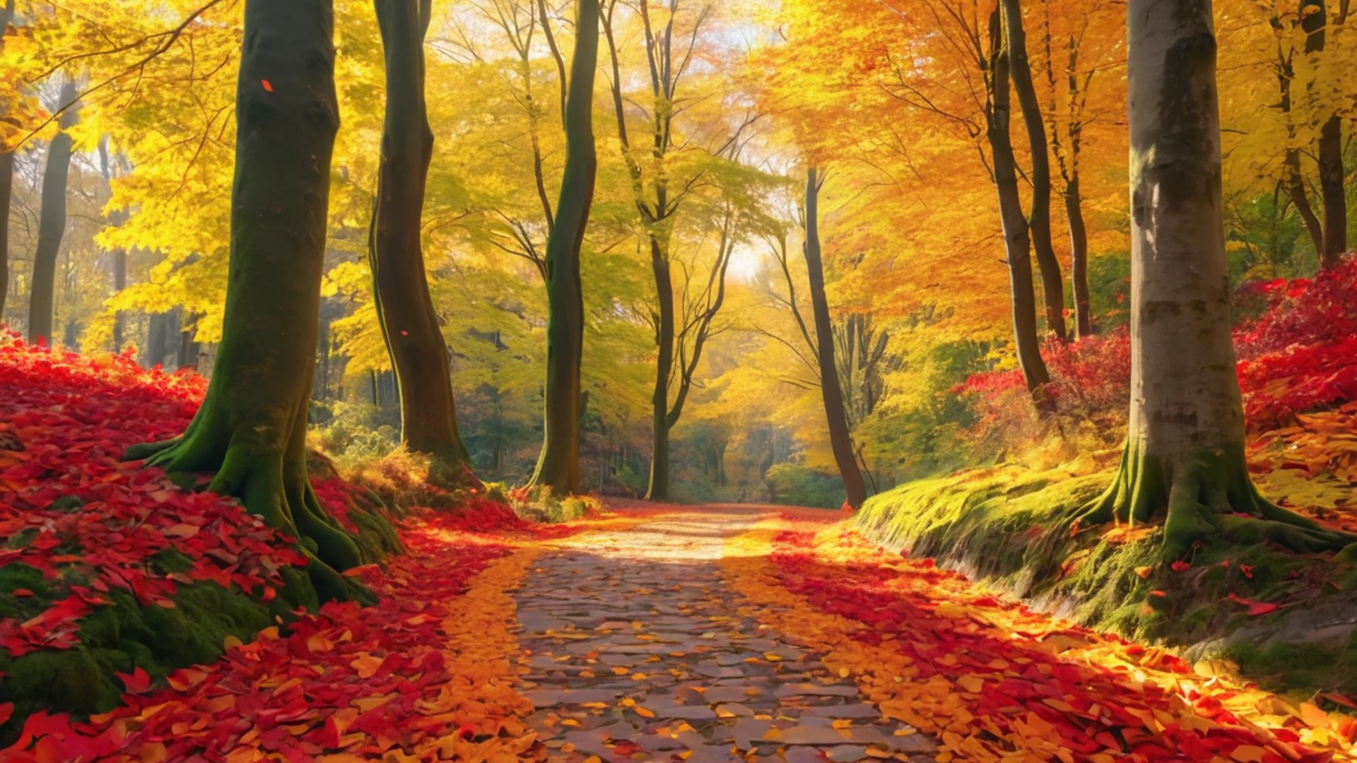 Autumn Forest Path - free hd nature wallpaper for desktop