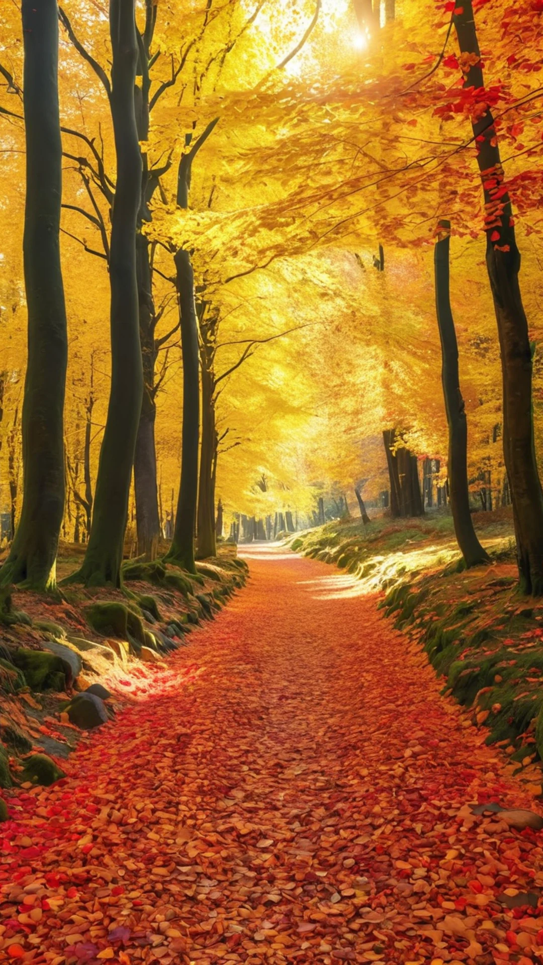 Autumn Forest Path - free Phone nature wallpaper for phone