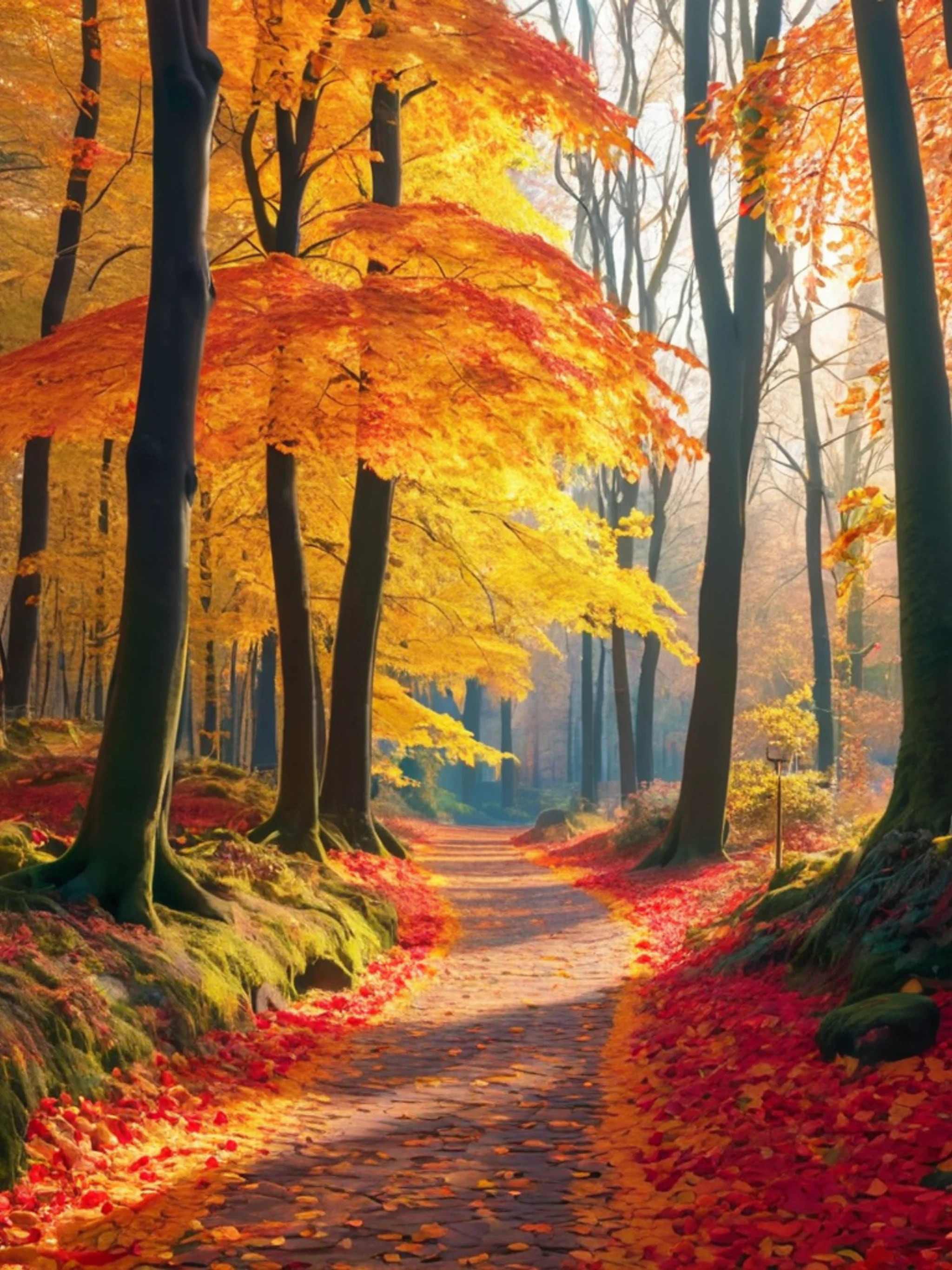 Autumn Forest Path - free Tablet nature wallpaper for phone