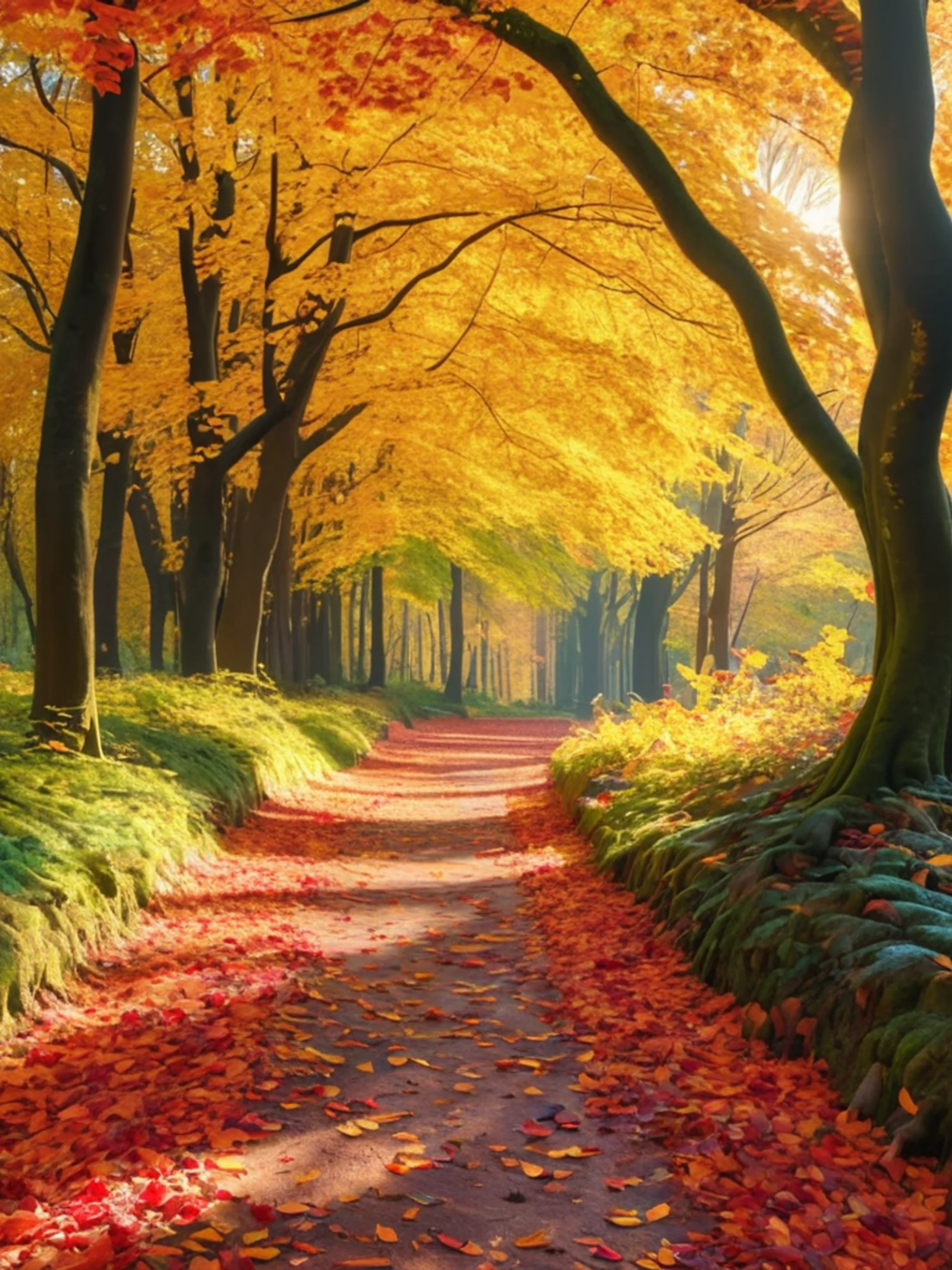 Autumn Forest Path - free Tablet nature wallpaper for phone