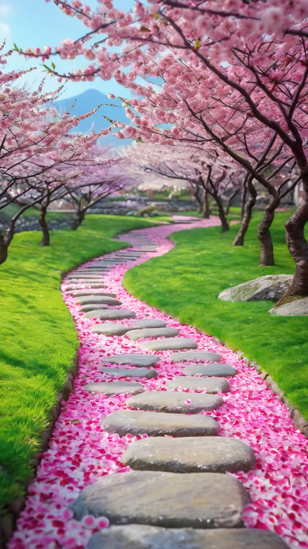 Cherry Blossom Garden - free Phone nature wallpaper for phone