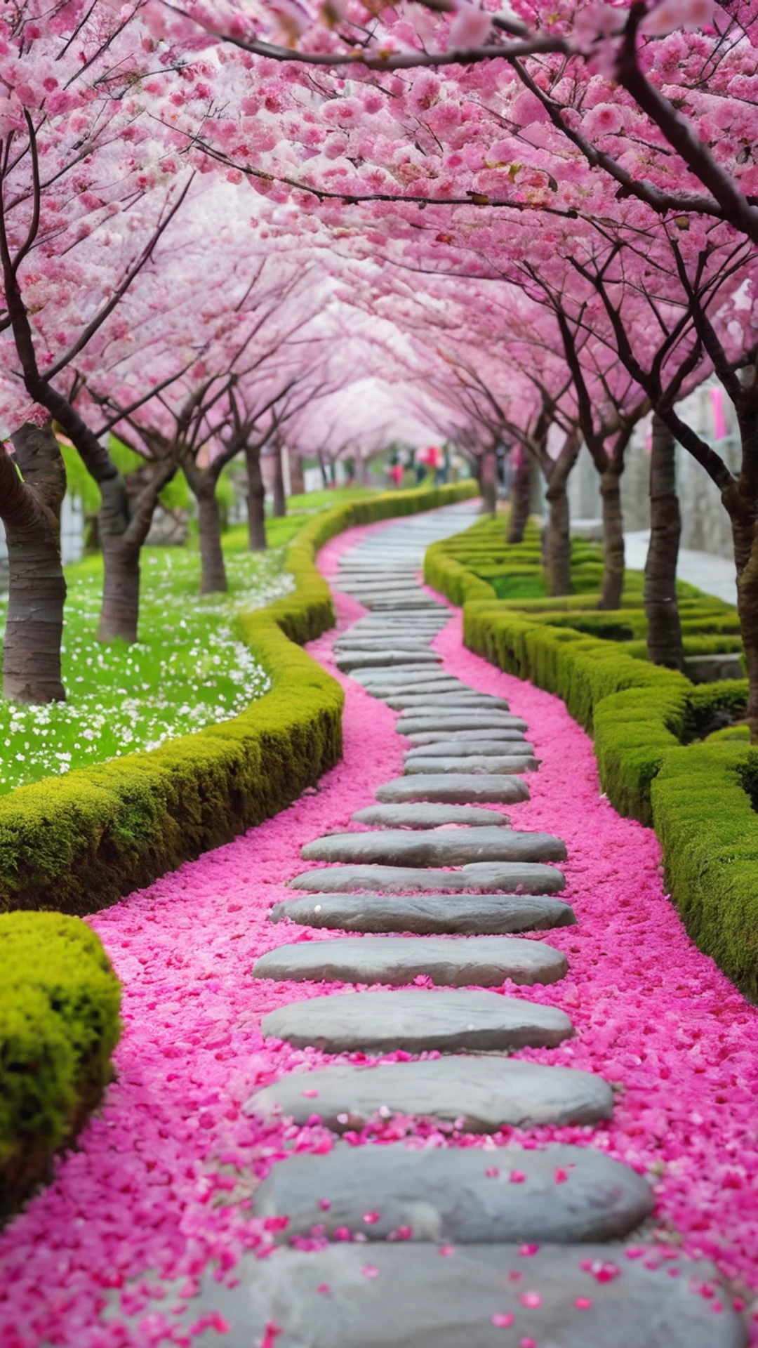 Cherry Blossom Garden - free Phone nature wallpaper for phone