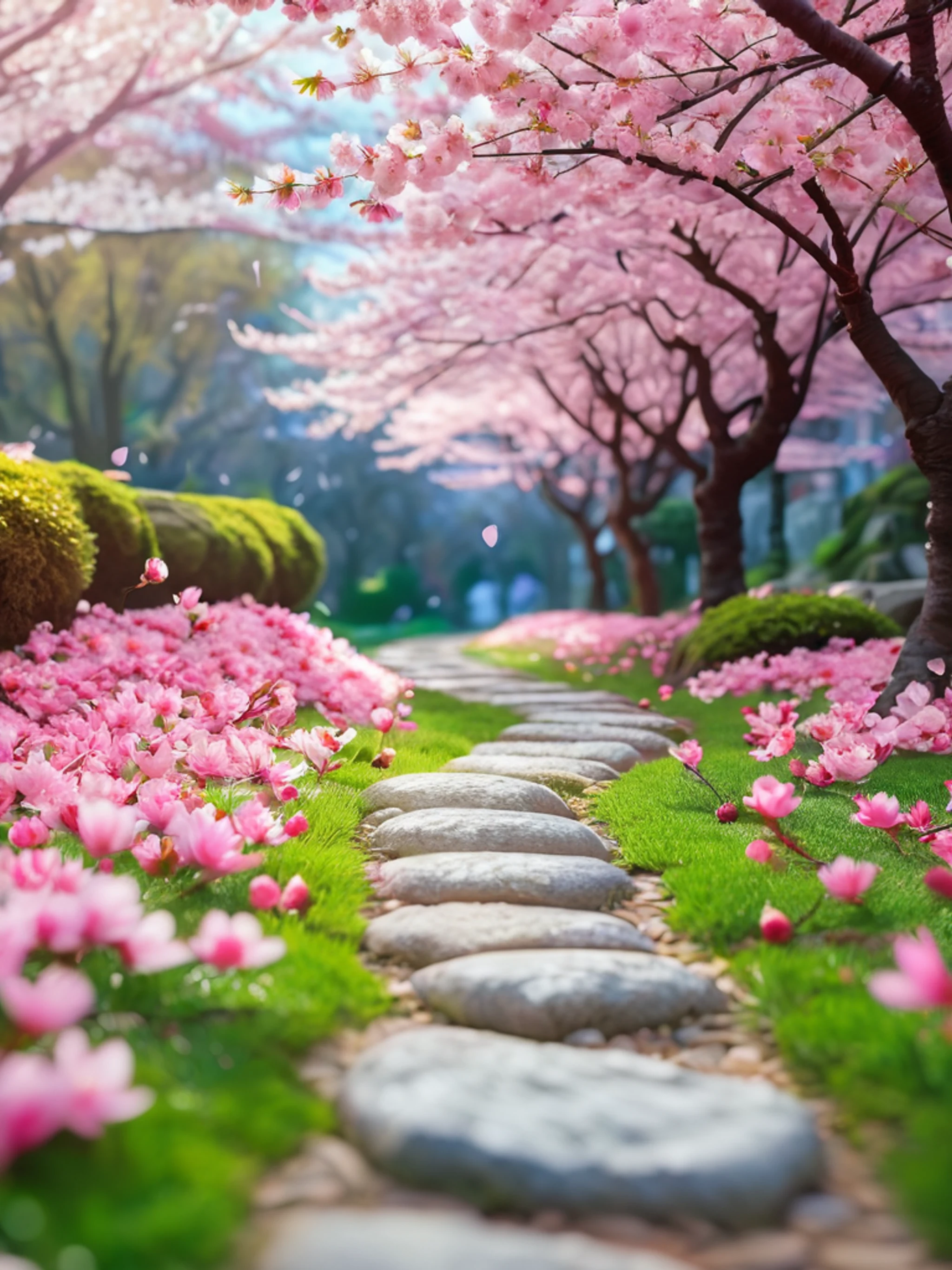 Cherry Blossom Garden - free Tablet nature wallpaper for phone