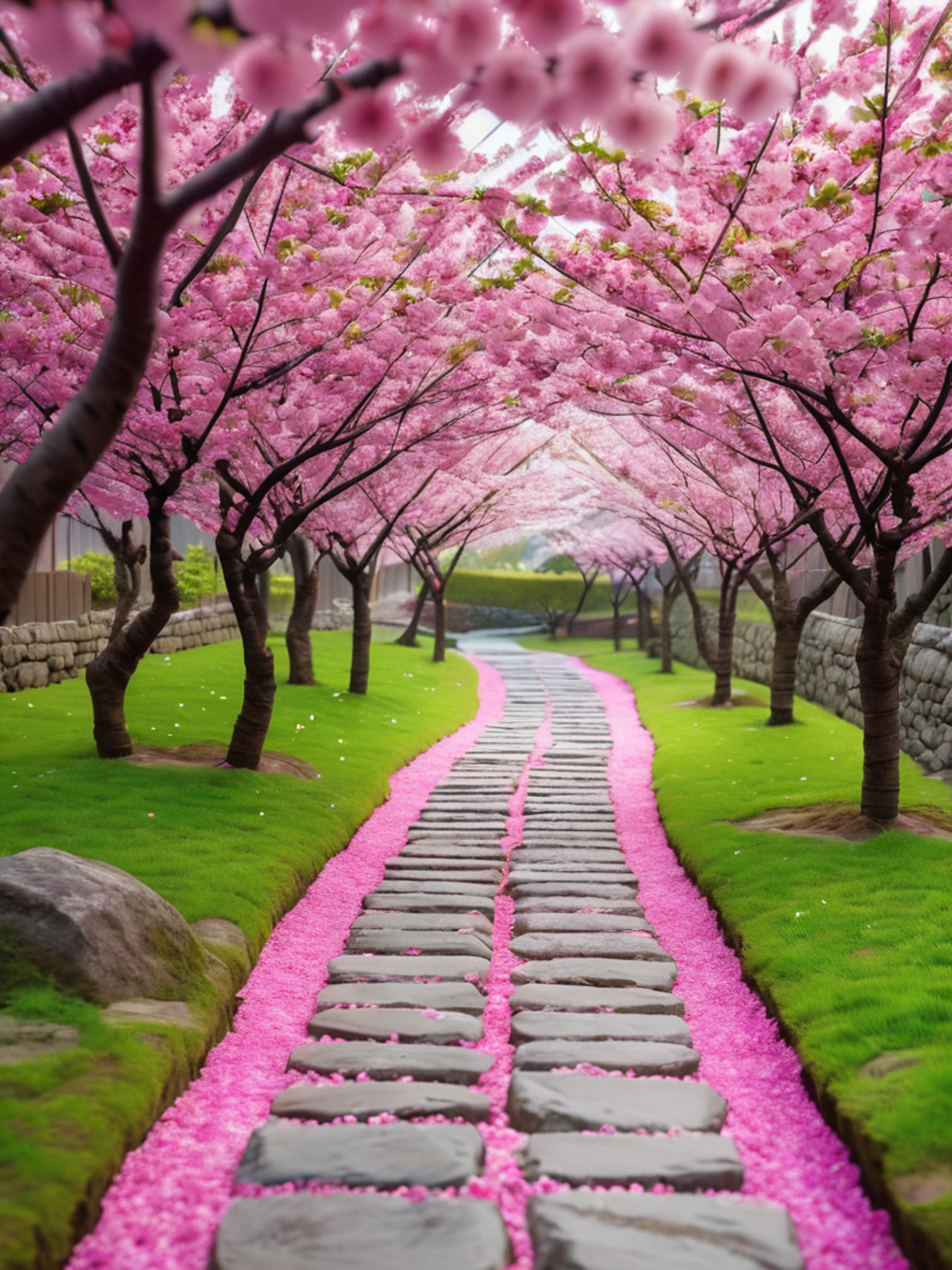 Cherry Blossom Garden - free Tablet nature wallpaper for phone