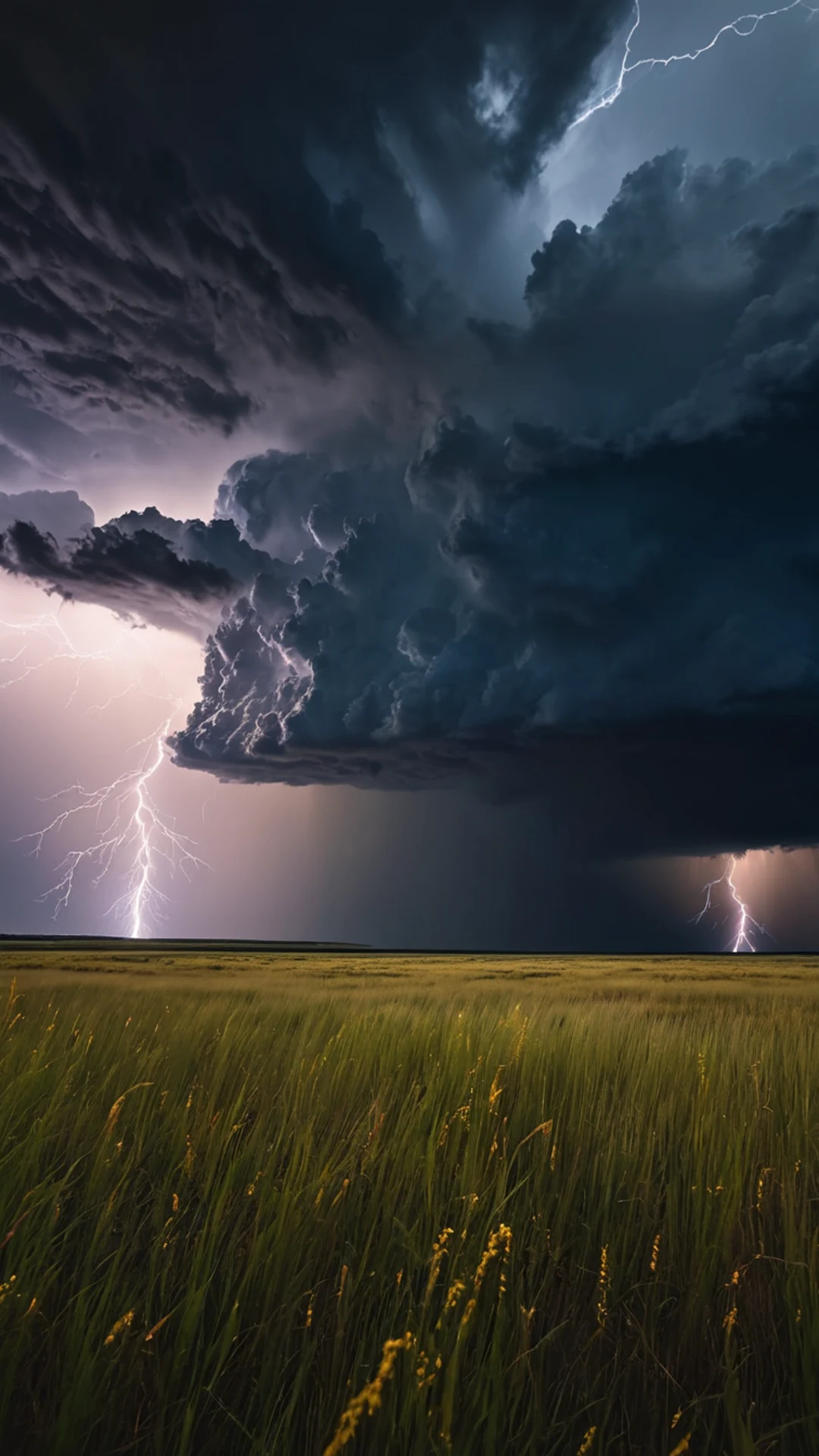 Dramatic Storm Over Prairie - free Phone nature wallpaper for phone