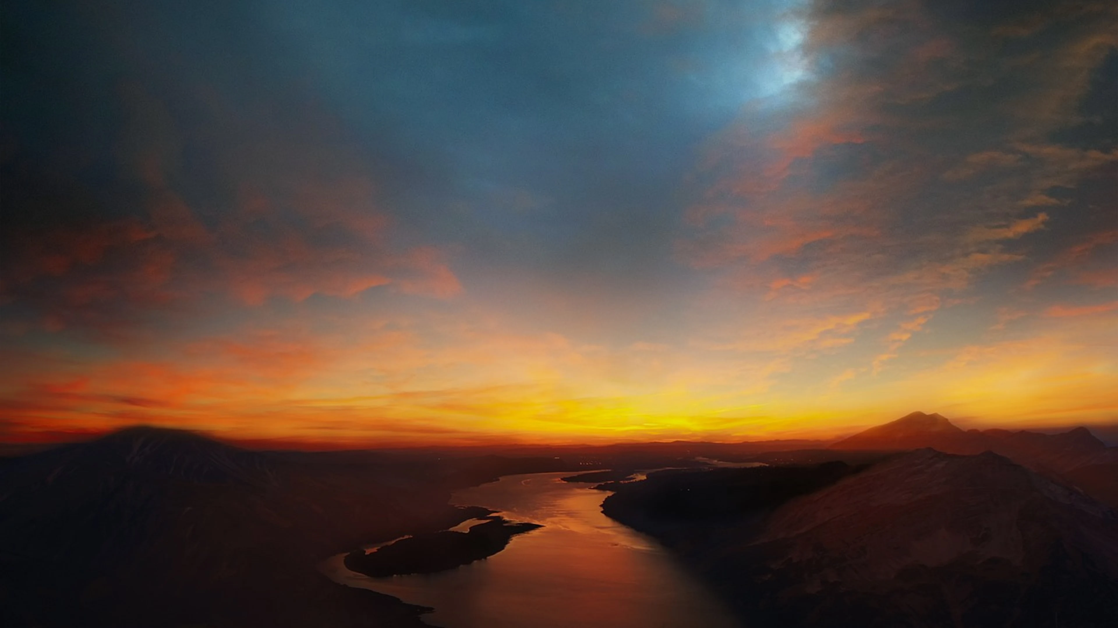 Landscape river mountain - free 4K Ultra HD nature wallpaper for desktop