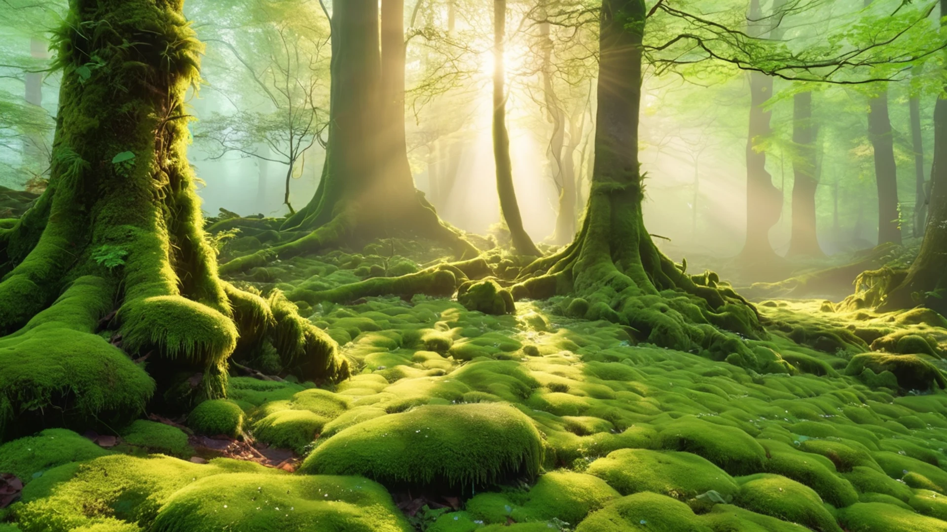 Misty Forest Morning - free hd nature wallpaper for desktop