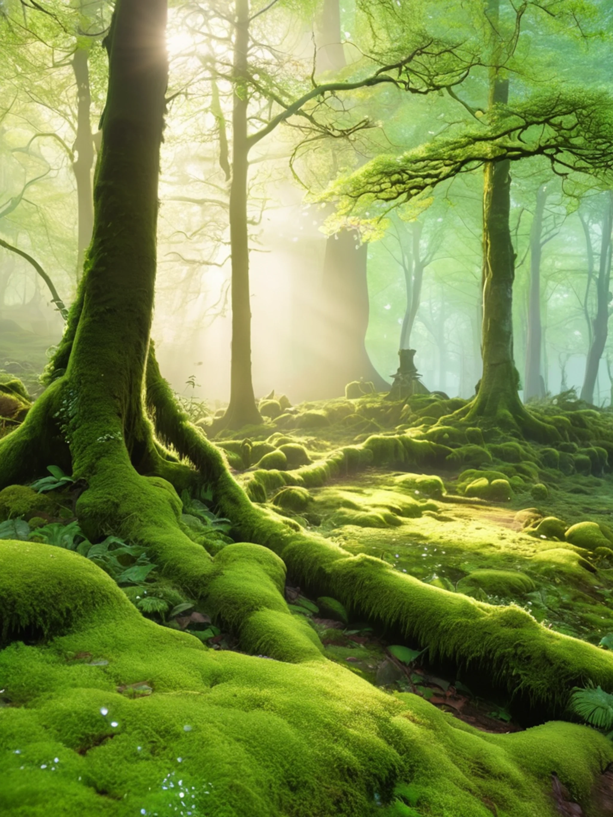 Misty Forest Morning - free Tablet nature wallpaper for phone