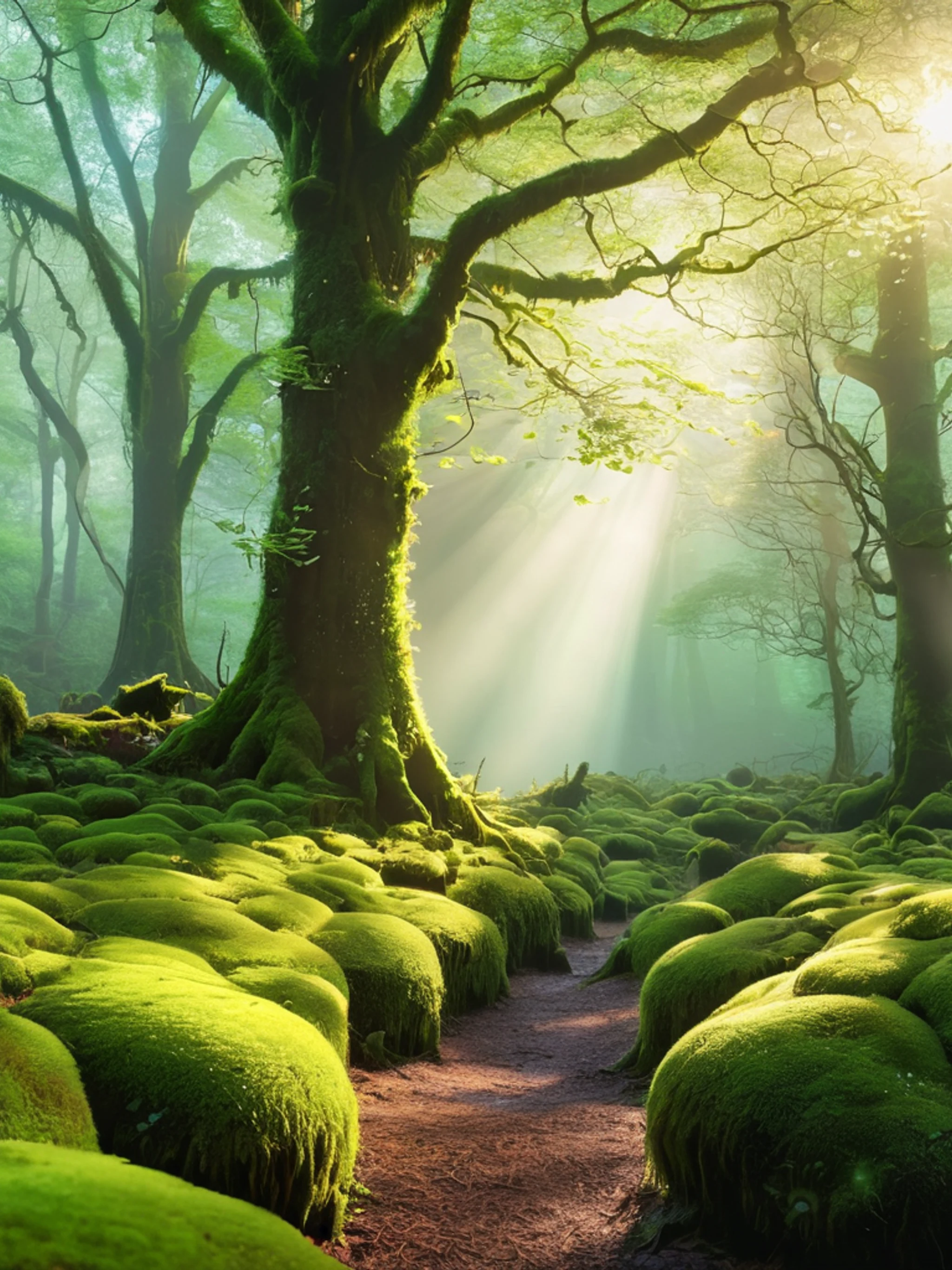 Misty Forest Morning - free Tablet nature wallpaper for phone