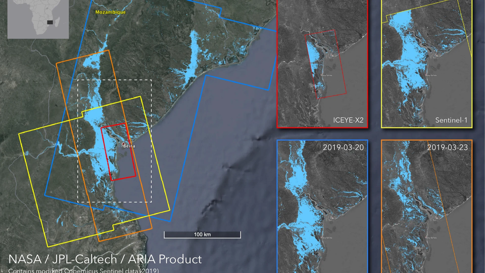 Satellites Image Mozambique Flooding after Cyclone Idai - free hd nature wallpaper for desktop