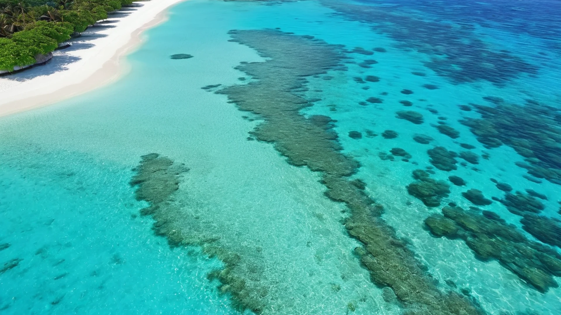 Turquoise Ocean Aerial View - free hd nature wallpaper for desktop