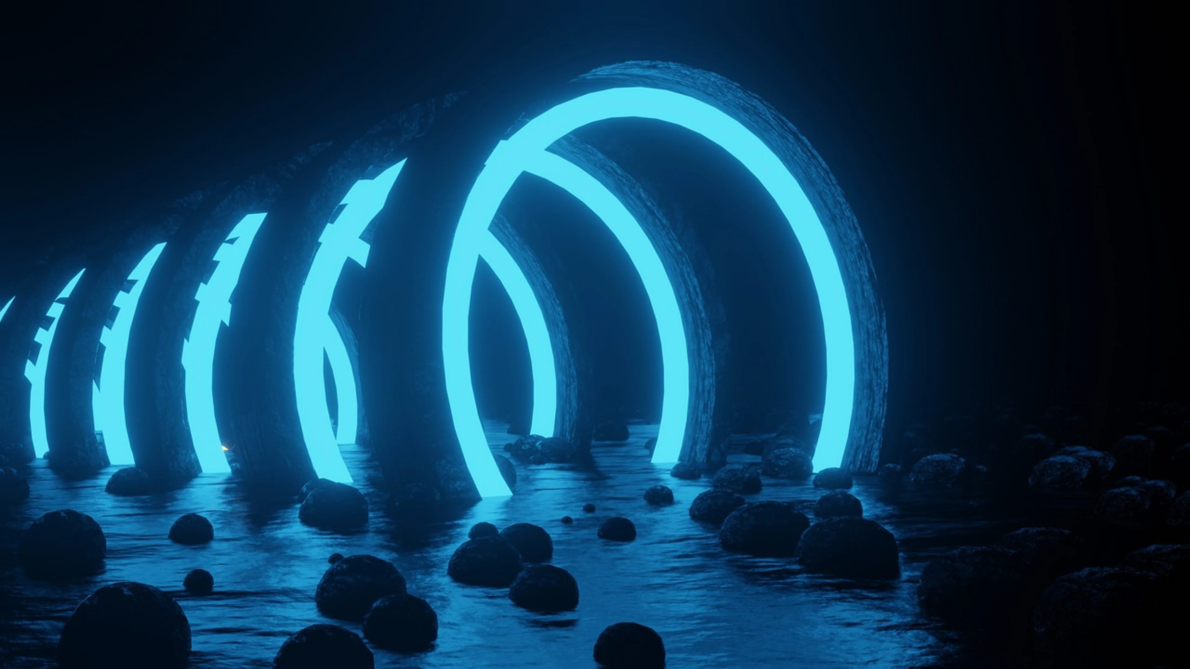 Portal neon lights - free 4K Ultra HD neon wallpaper for desktop