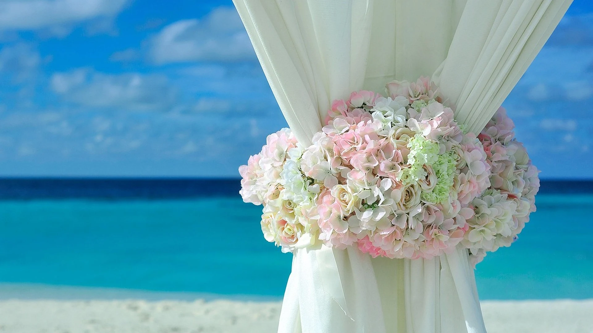 Beach curtains flower background - free hd ocean wallpaper for desktop