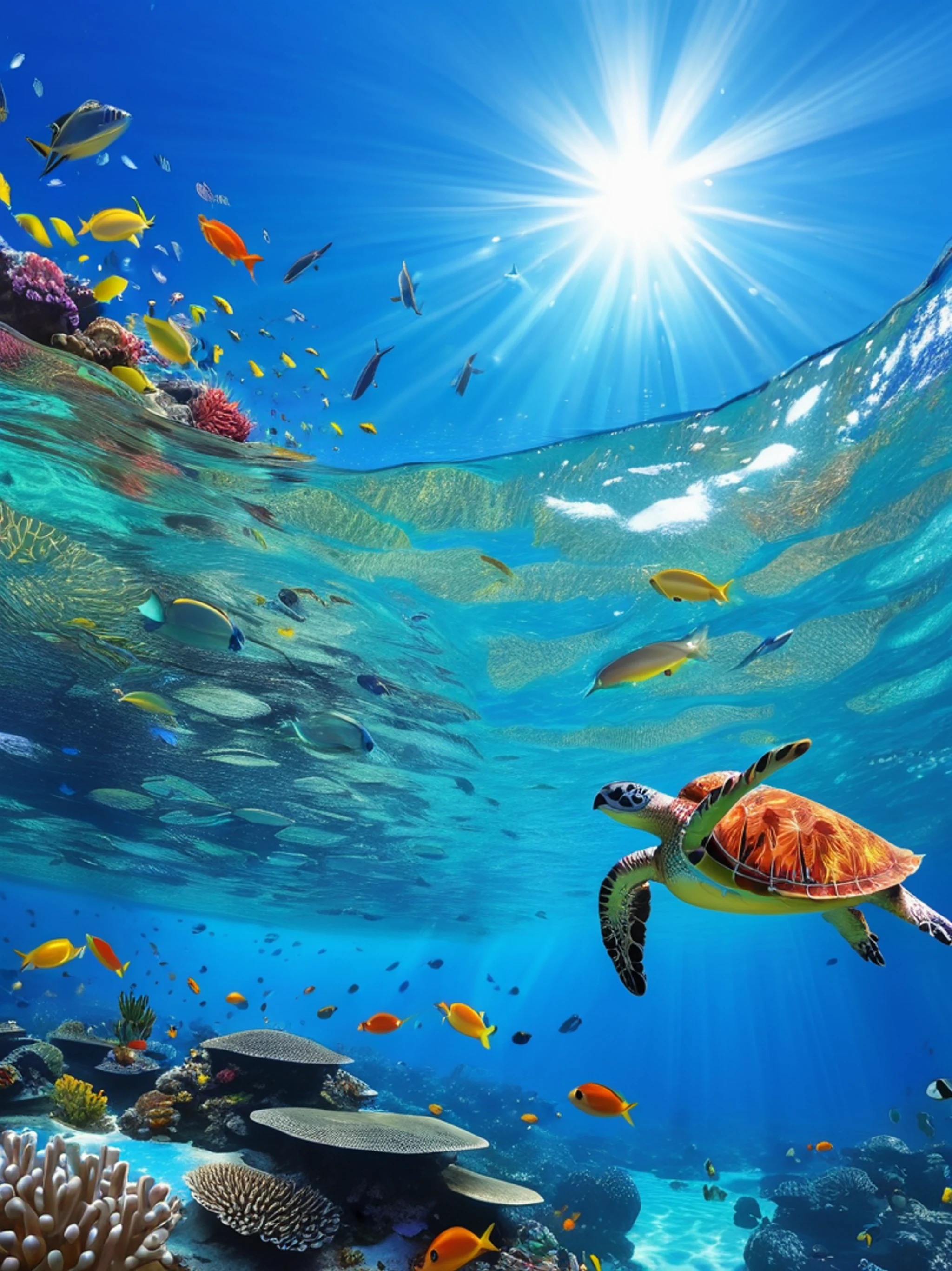 Deep Blue Underwater Reef - free Tablet ocean wallpaper for phone