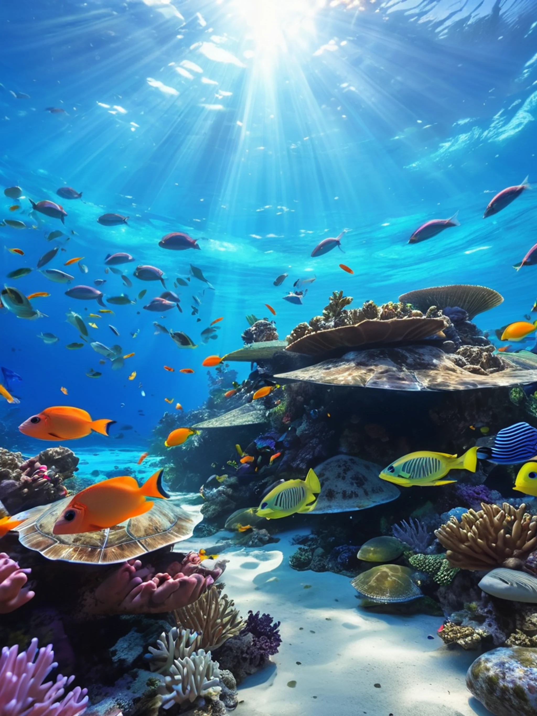Deep Blue Underwater Reef - free Tablet ocean wallpaper for phone