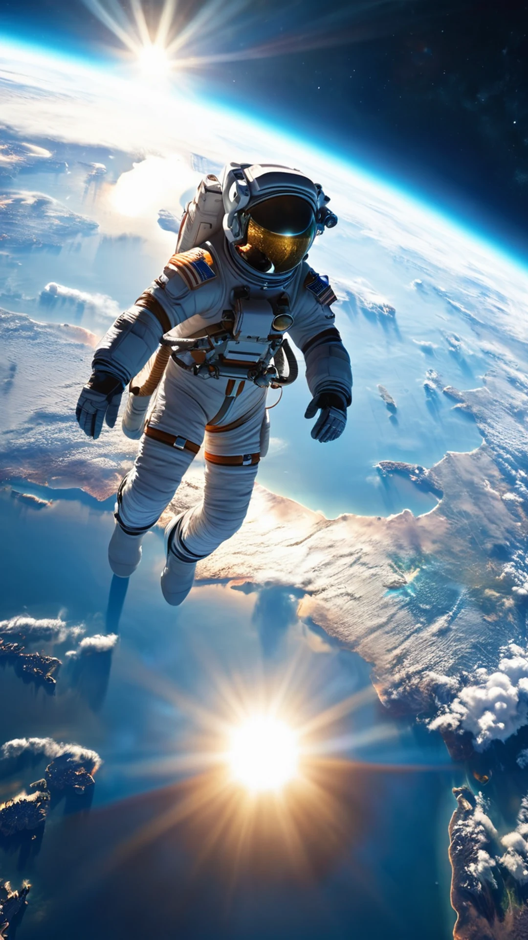 Astronaut Floating Above Earth - free Phone space wallpaper for phone