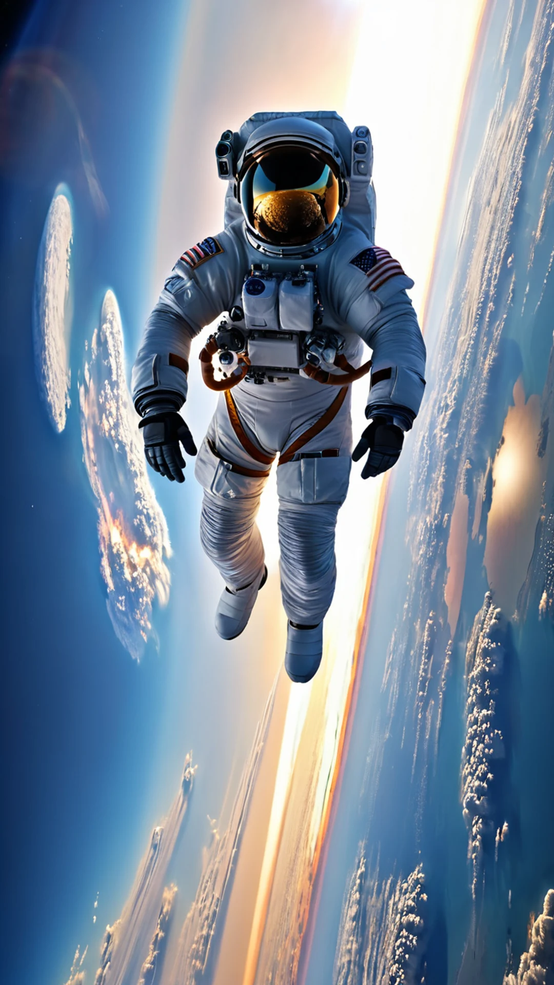Astronaut Floating Above Earth - free Phone space wallpaper for phone