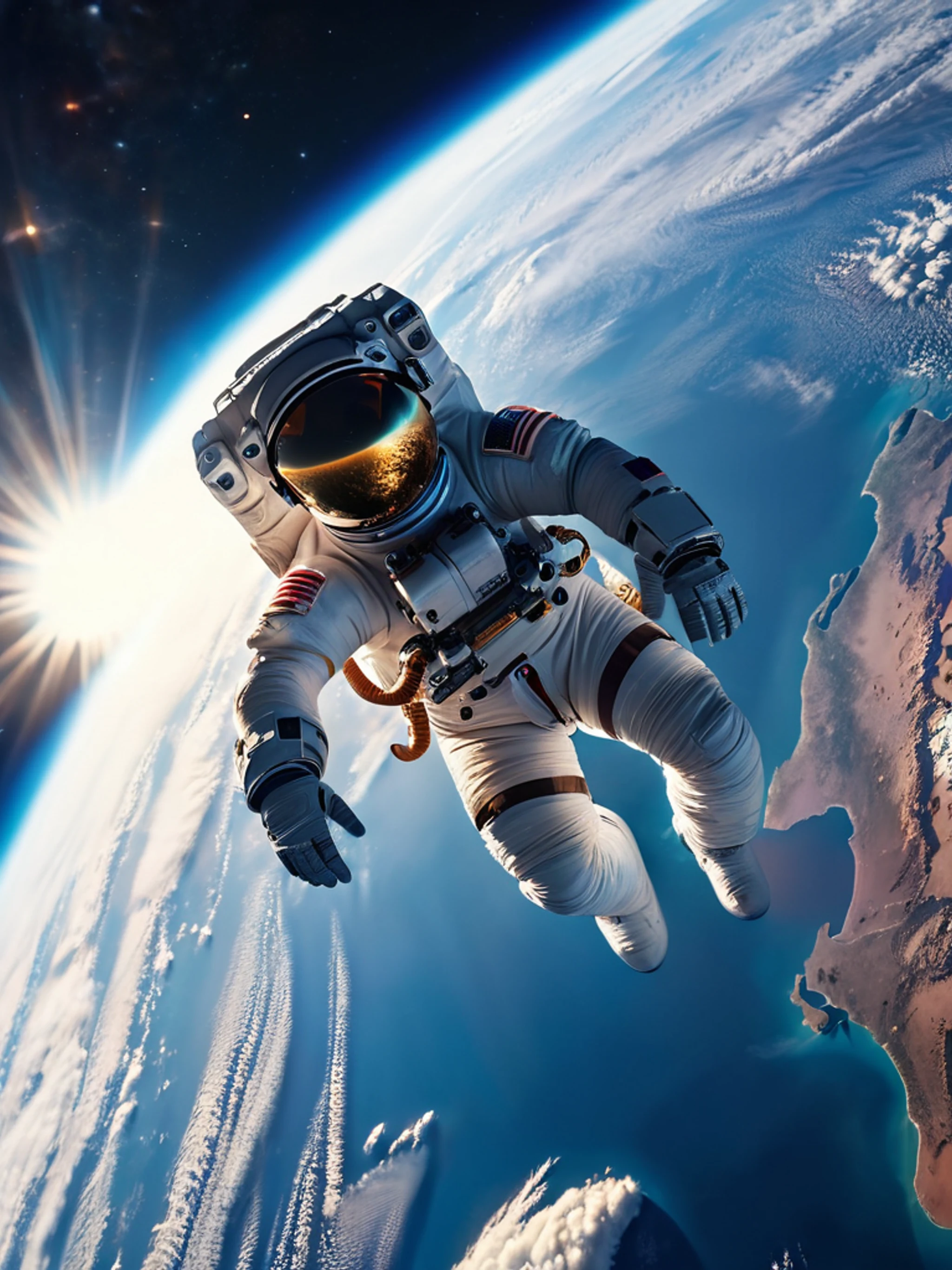 Astronaut Floating Above Earth - free Tablet space wallpaper for phone