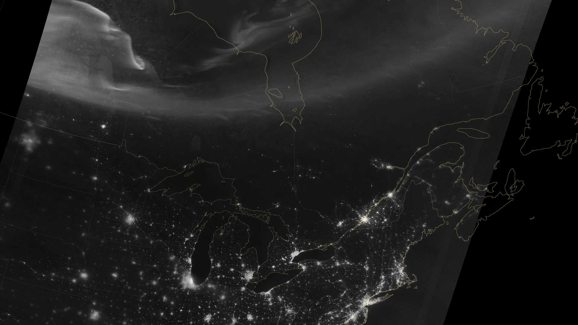 Aurora over North America - free hd space wallpaper for desktop
