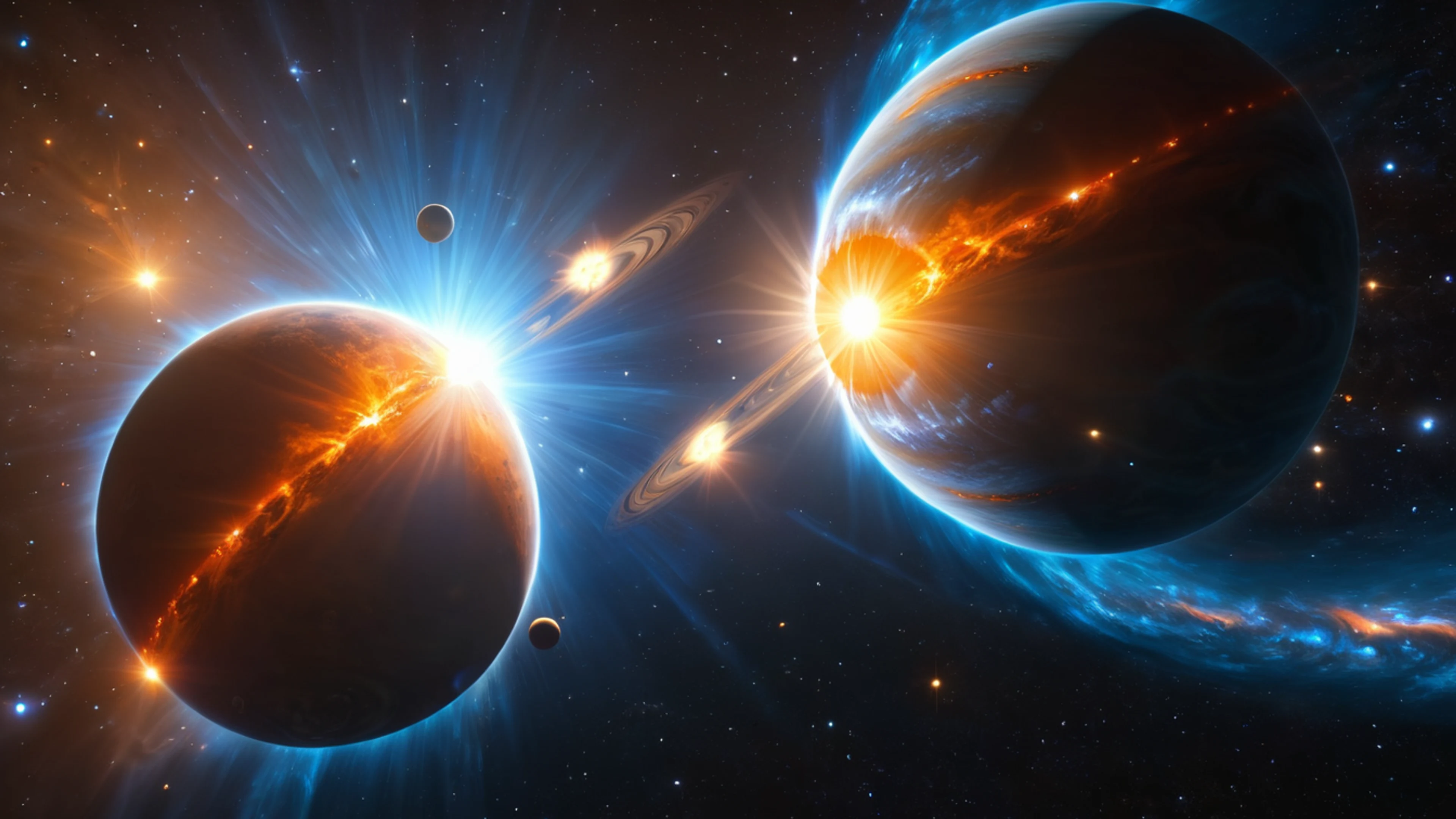 Binary Star System - free 4K Ultra HD space wallpaper for desktop
