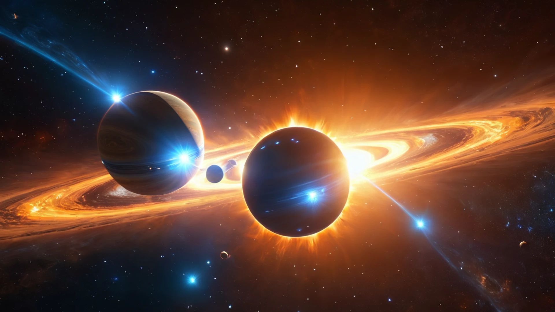 Binary Star System - free hd space wallpaper for desktop