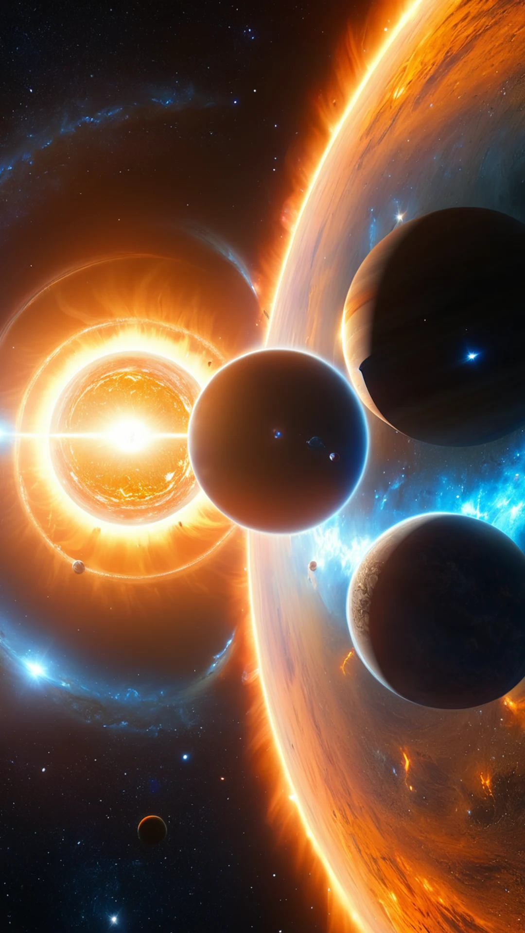 Binary Star System - free Phone space wallpaper for phone