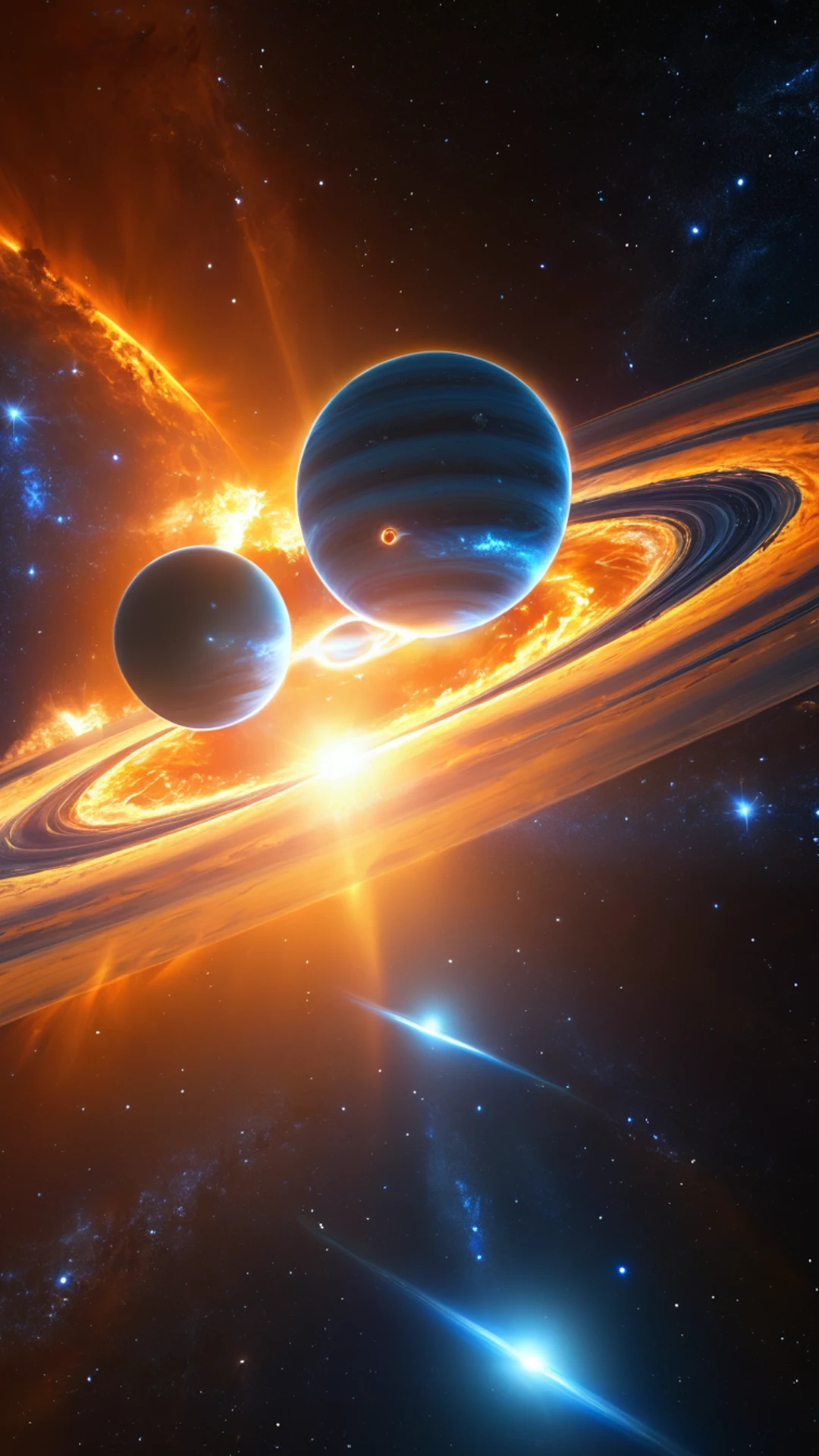 Binary Star System - free Phone space wallpaper for phone