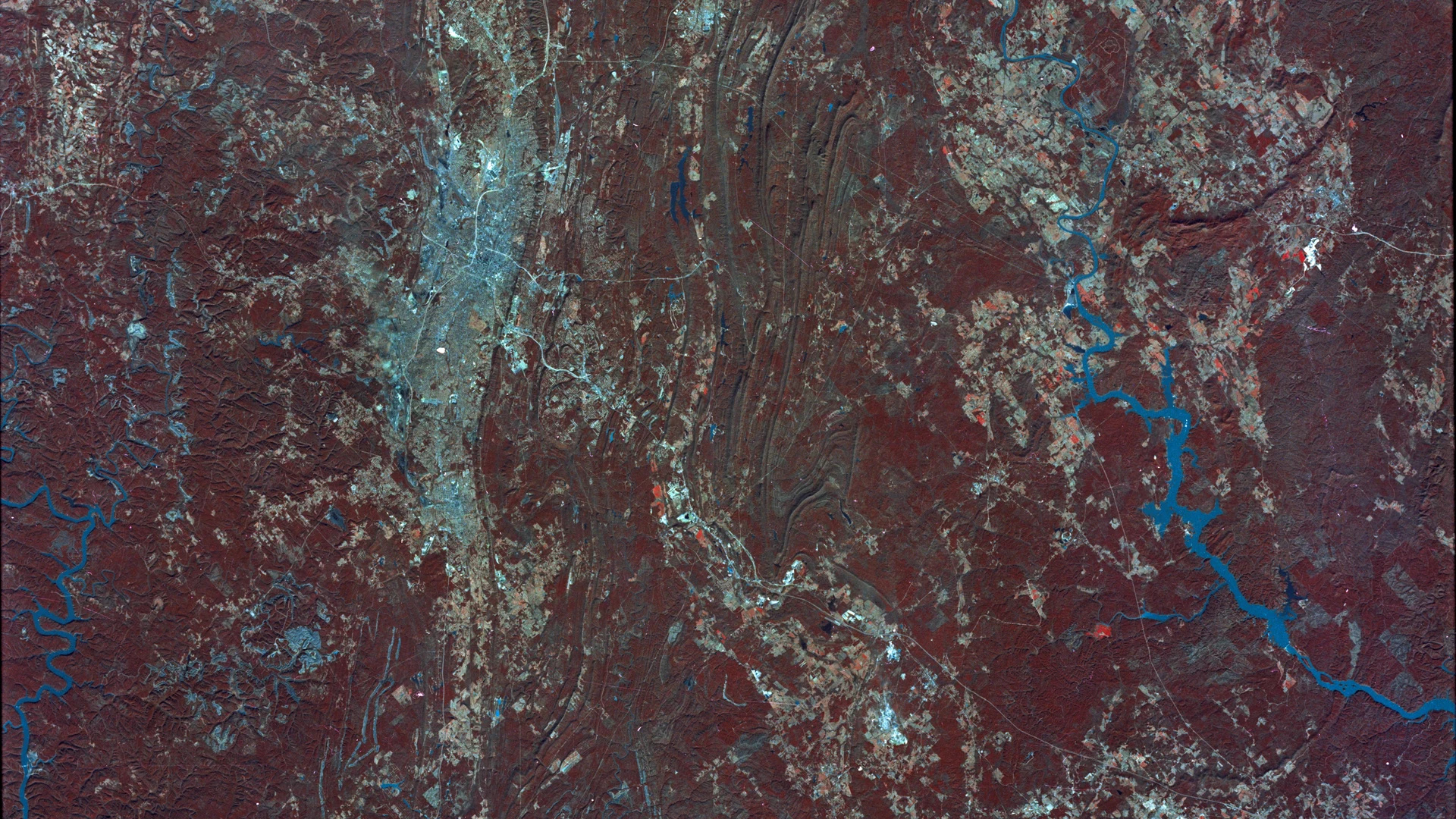 Birmingham and central Alabama area seen in Earth Resources Exp. Package - free hd space wallpaper for desktop