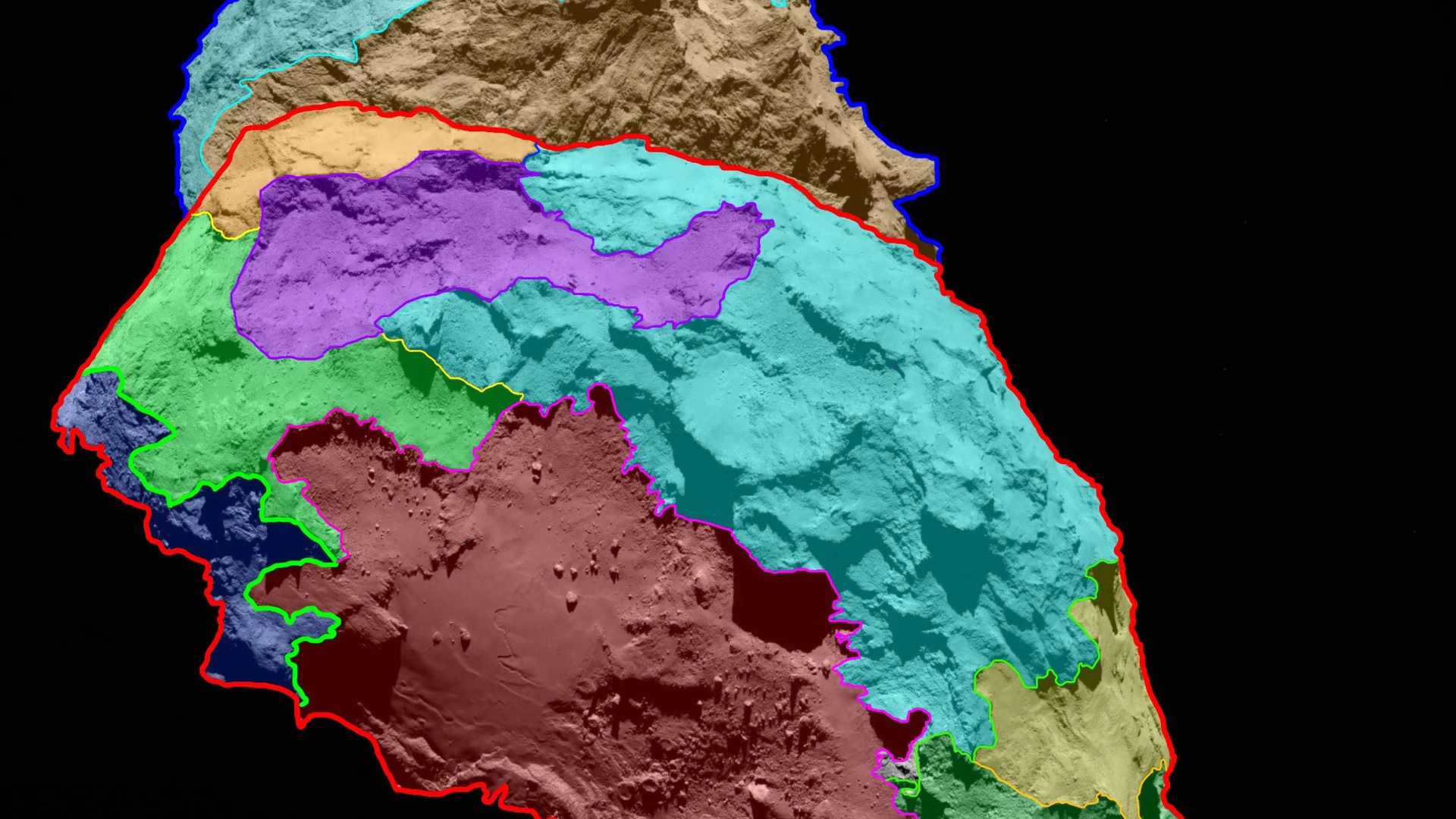 Distinct Terrains on Rosetta Comet - free hd space wallpaper for desktop
