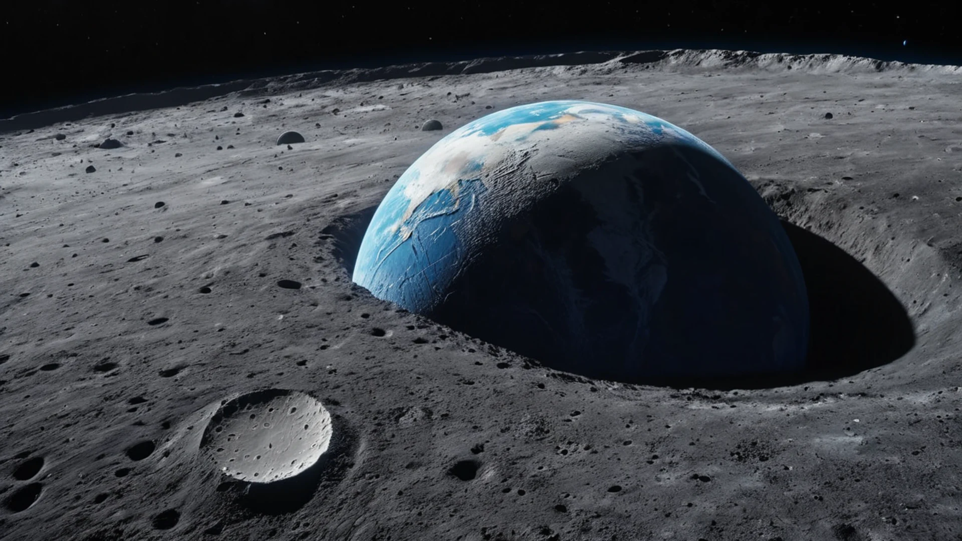 Earth from Moon Surface - free hd space wallpaper for desktop