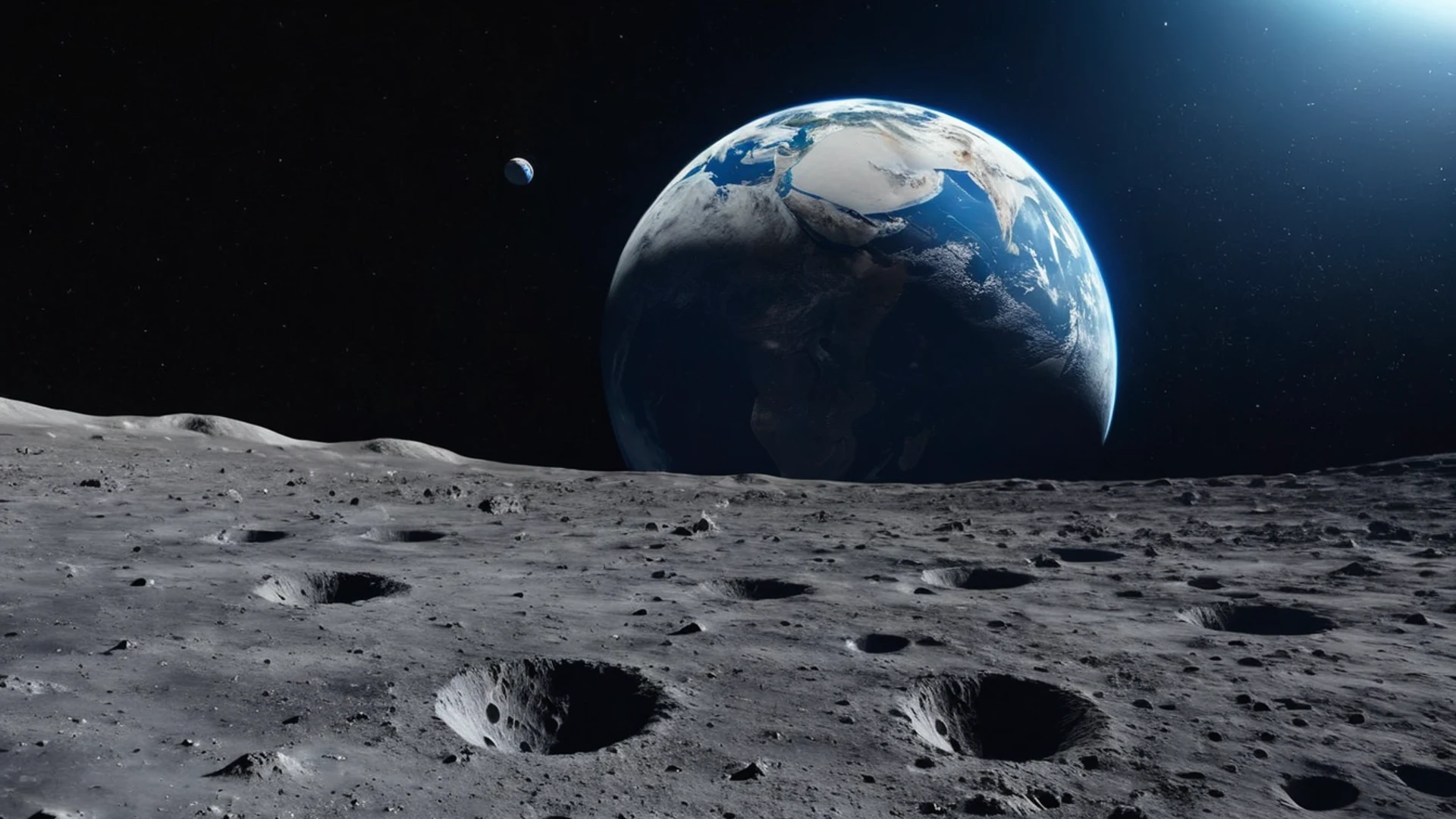 Earth from Moon Surface - free hd space wallpaper for desktop