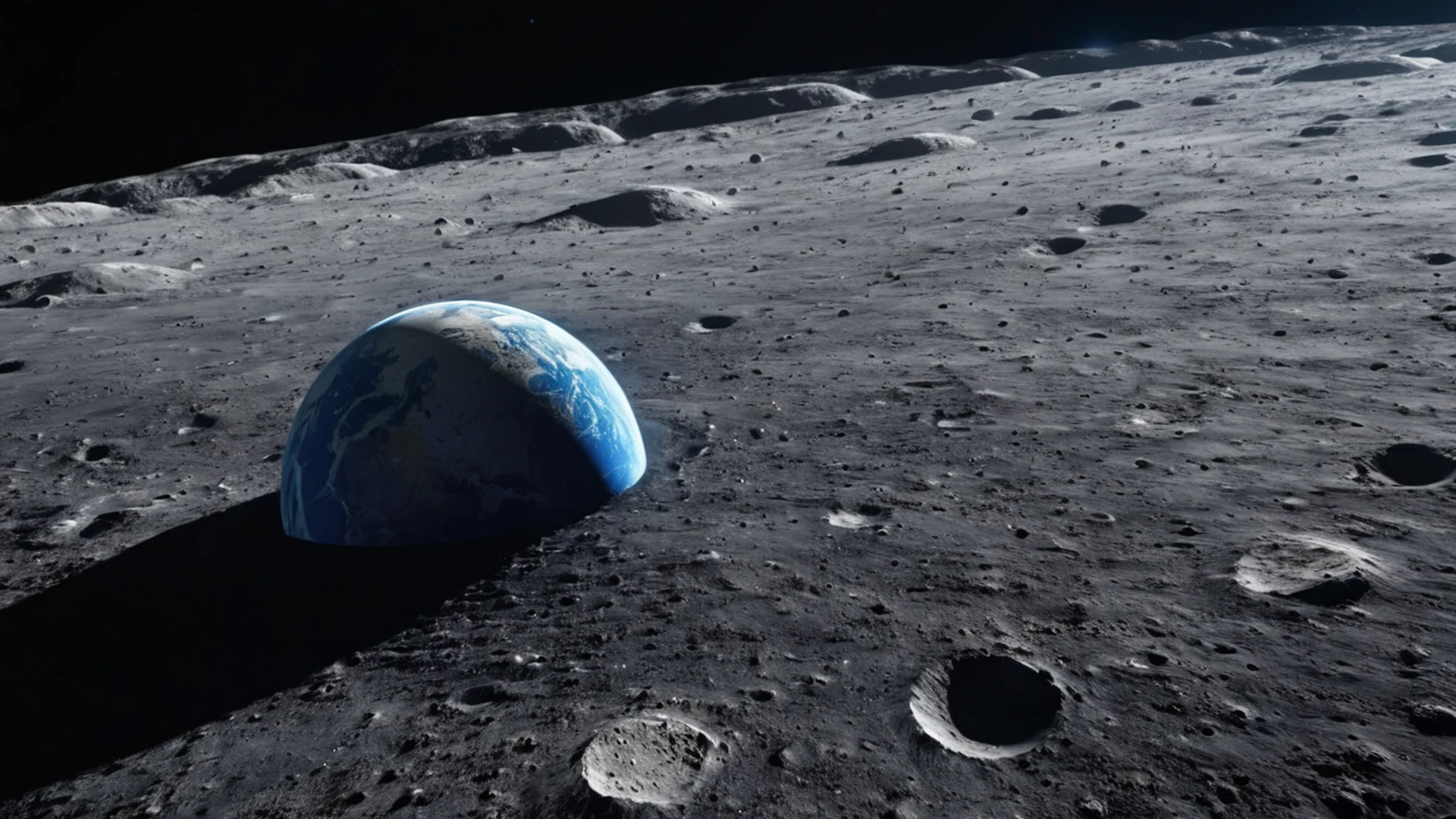 Earth from Moon Surface - free hd space wallpaper for desktop