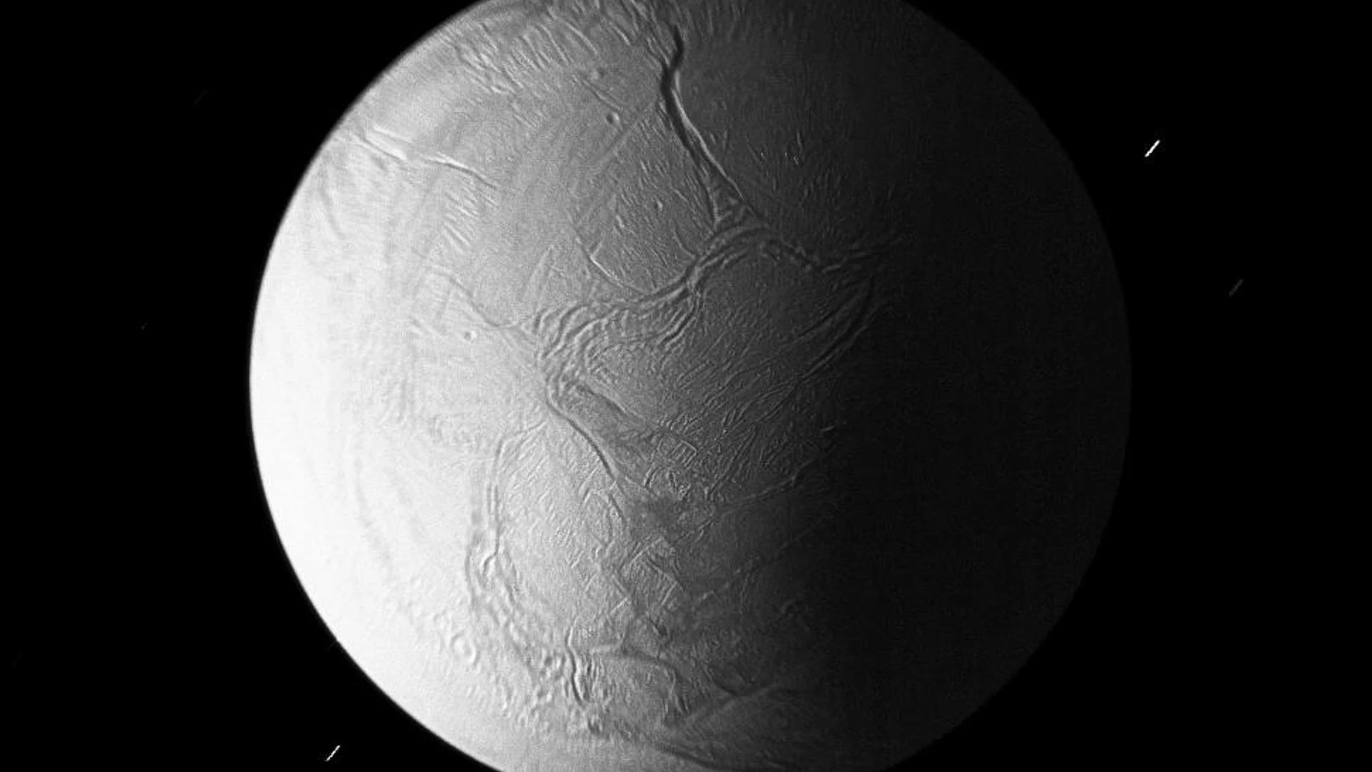 Enceladus in Eclipse - free hd space wallpaper for desktop