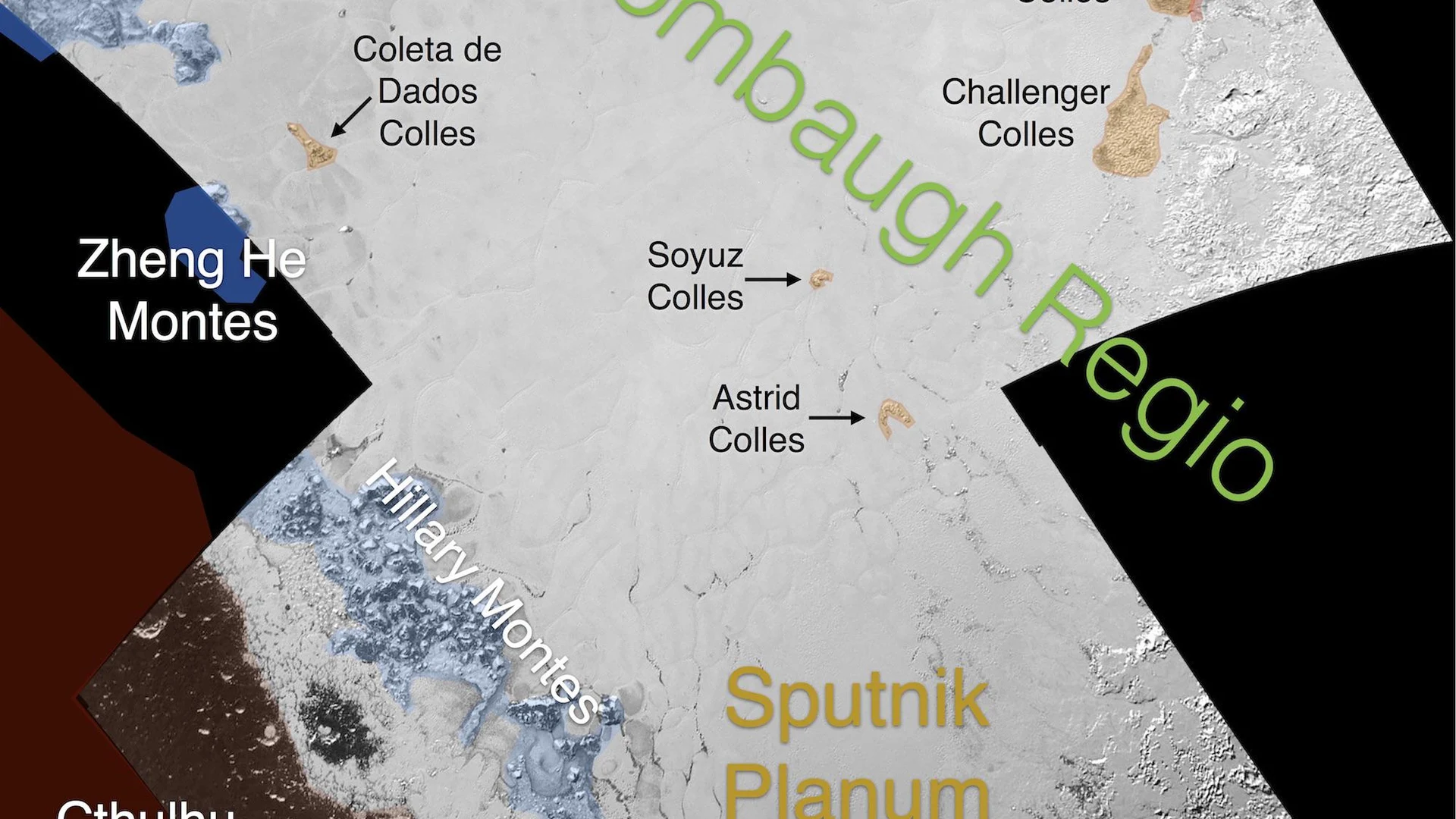 Informal Names for Features on Pluto Sputnik Planum - free hd space wallpaper for desktop
