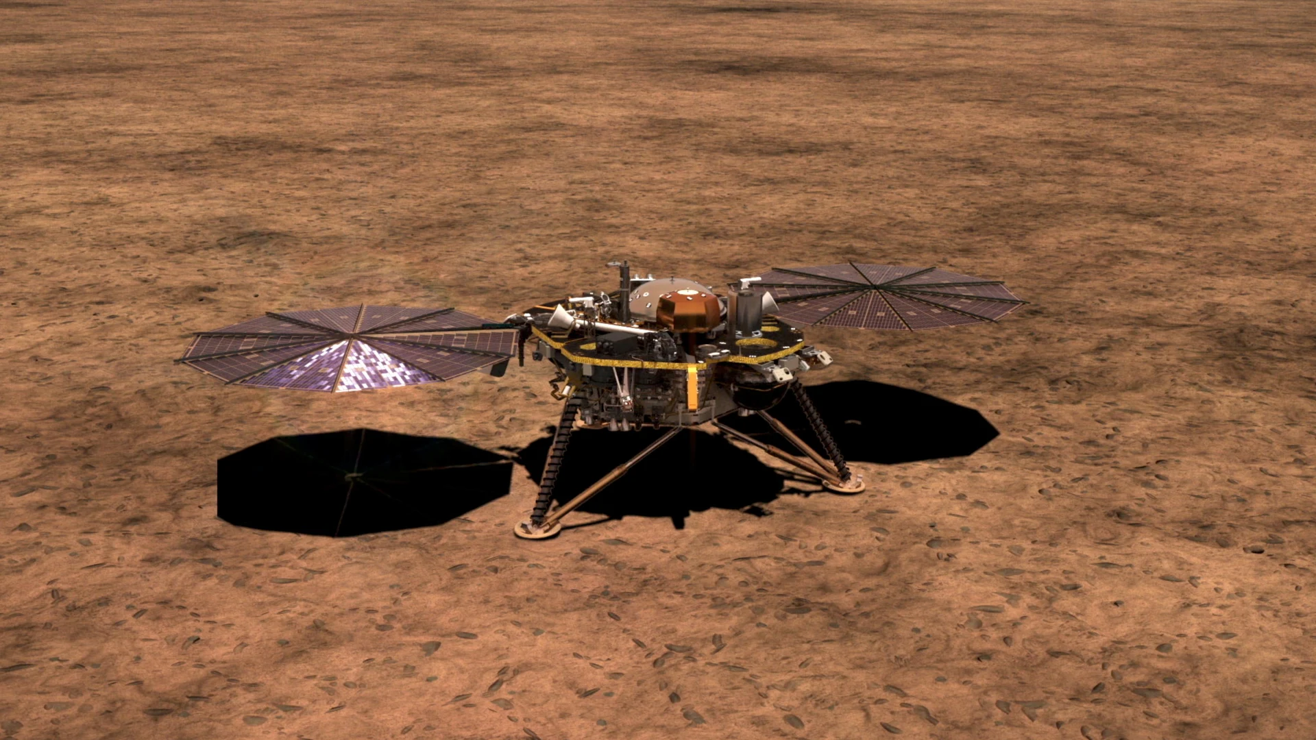 InSight Lander with Solar Arrays Deployed - free hd space wallpaper for desktop