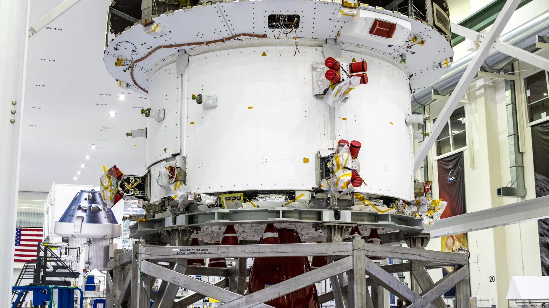 Orion Spacecraft Adapter (SA) Cone Install - free hd space wallpaper for desktop