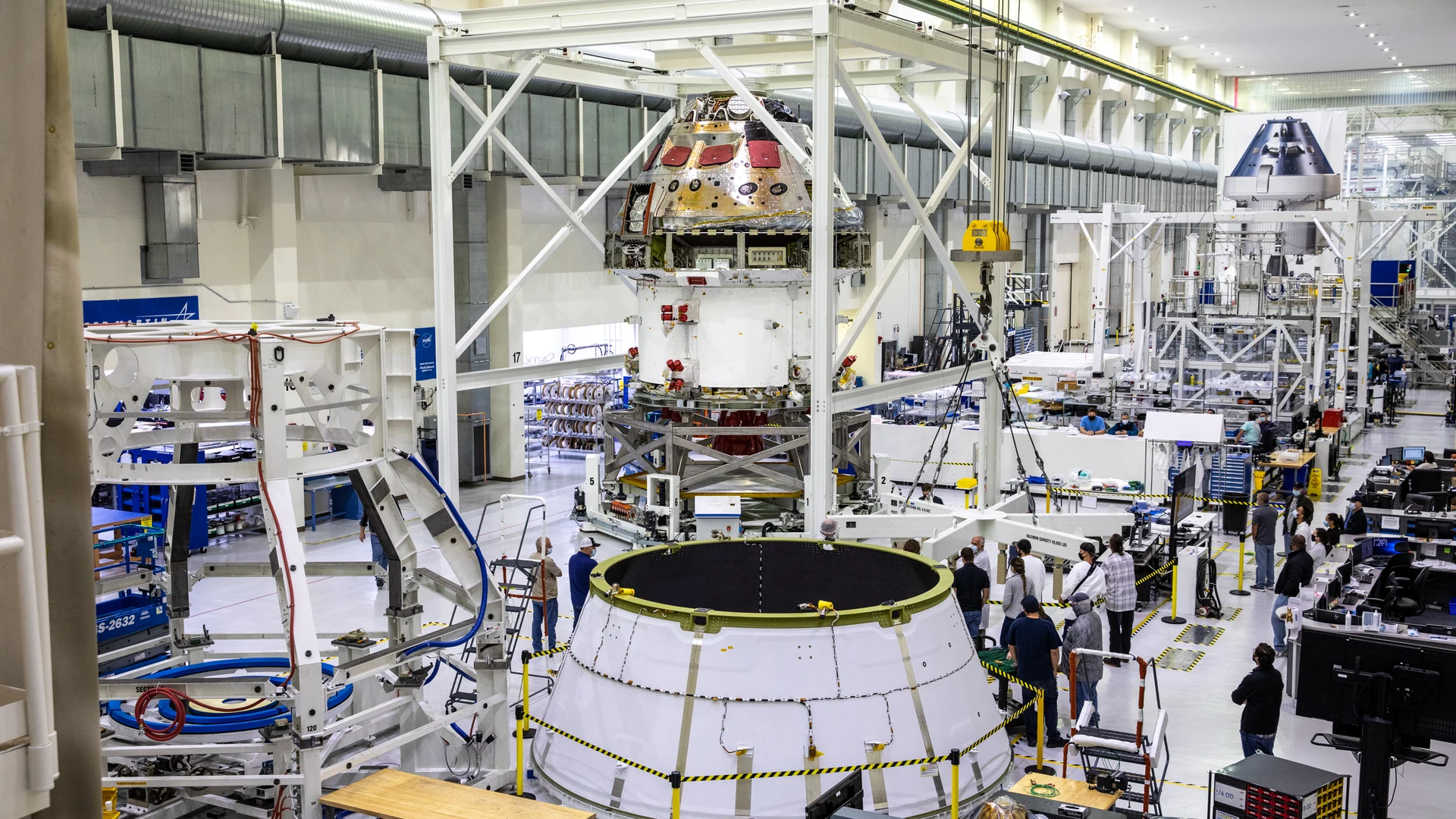 Orion Spacecraft Adapter (SA) Cone Install - free hd space wallpaper for desktop