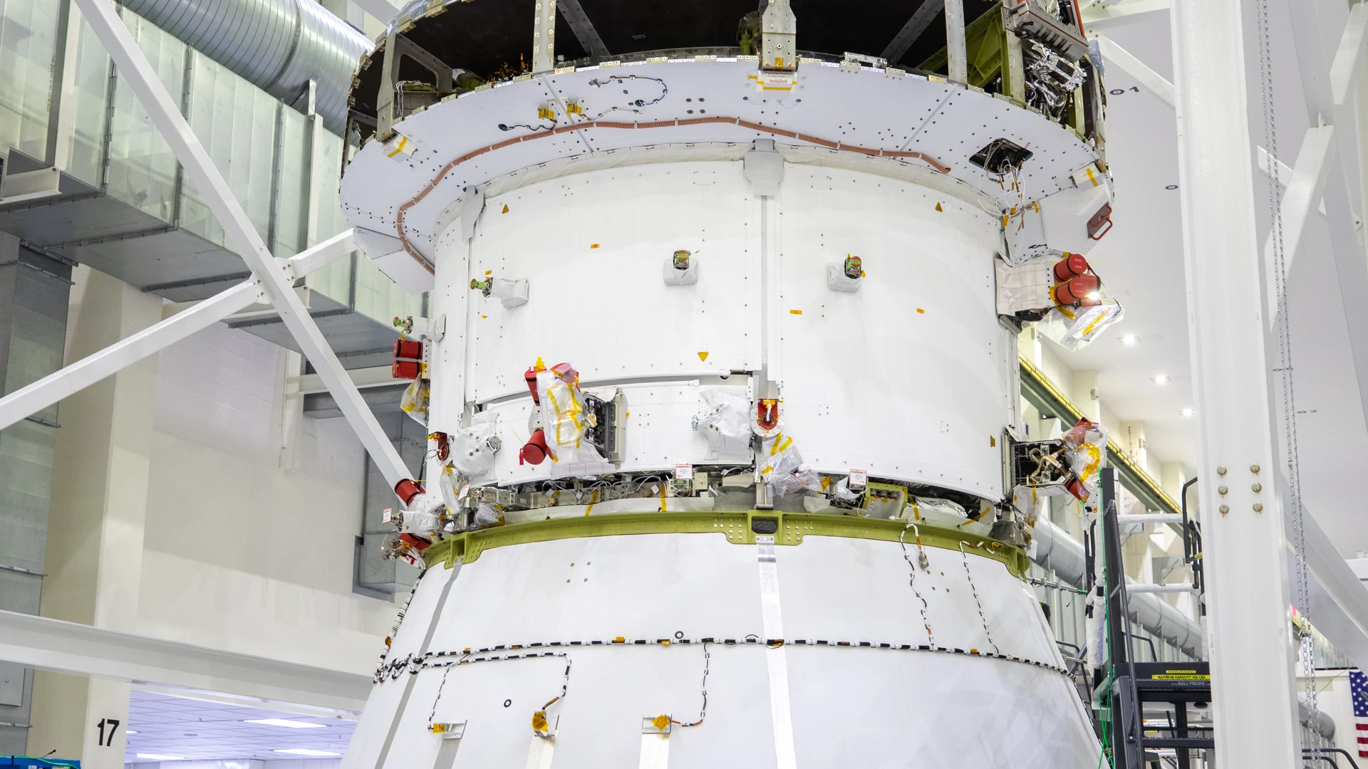 Orion Spacecraft Adapter (SA) Cone Install - free hd space wallpaper for desktop