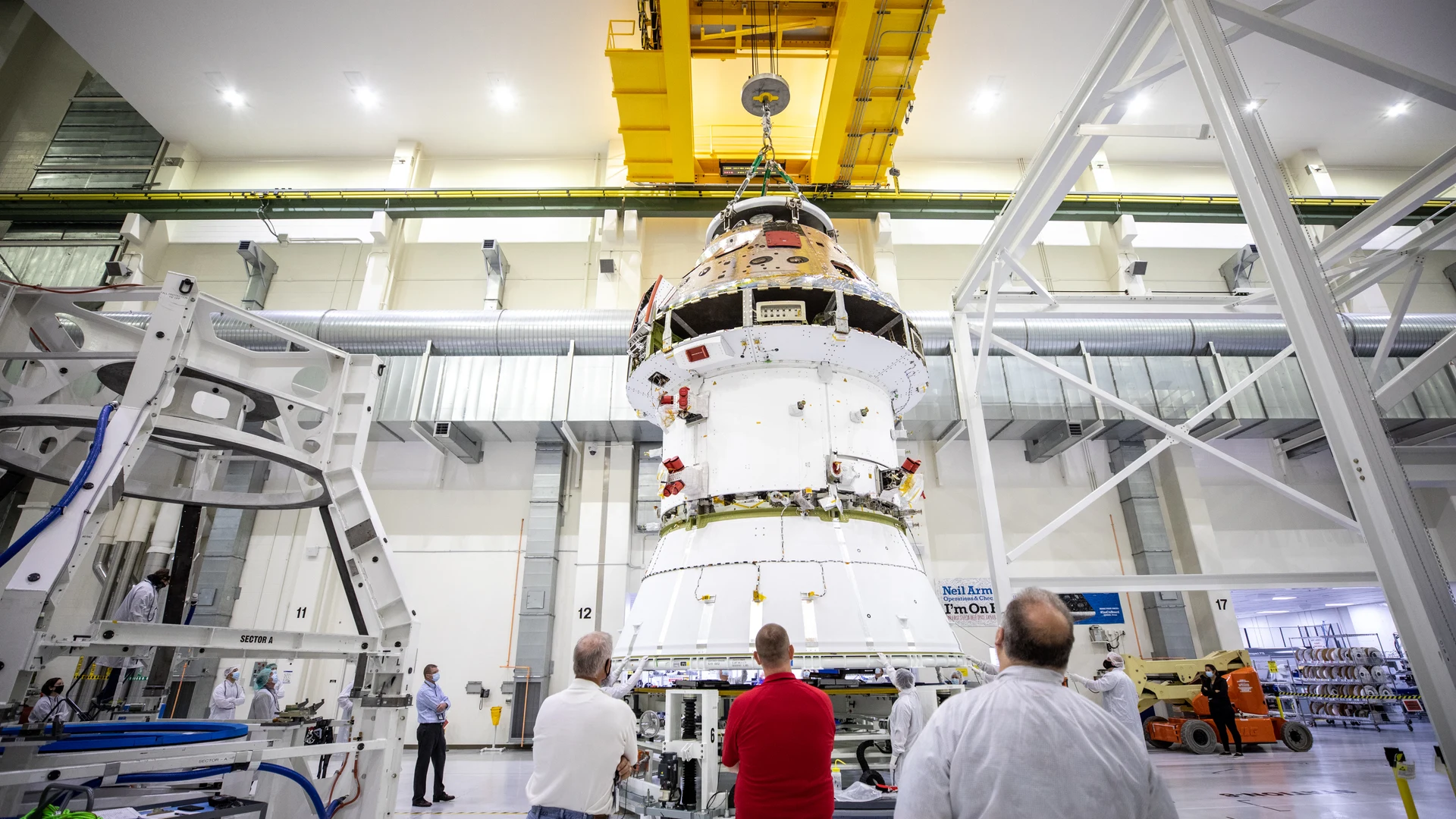 Orion Spacecraft Adapter (SA) Cone Install - free hd space wallpaper for desktop