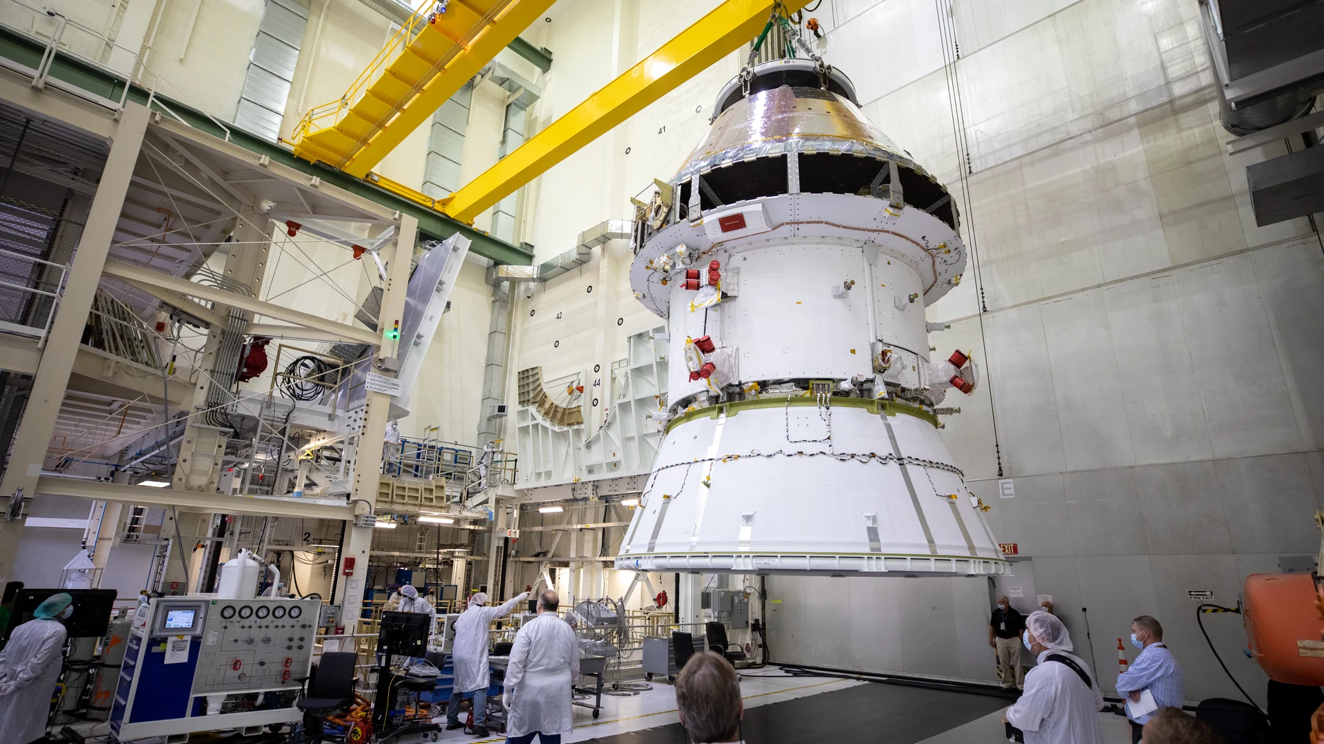 Orion Spacecraft Adapter (SA) Cone Install - free hd space wallpaper for desktop