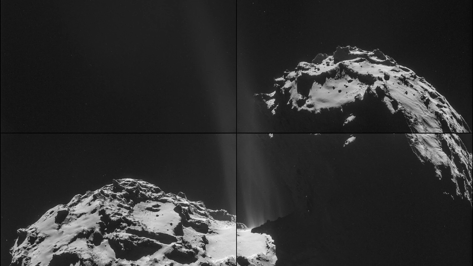 Rosetta Comet Fires Its Jets - free hd space wallpaper for desktop