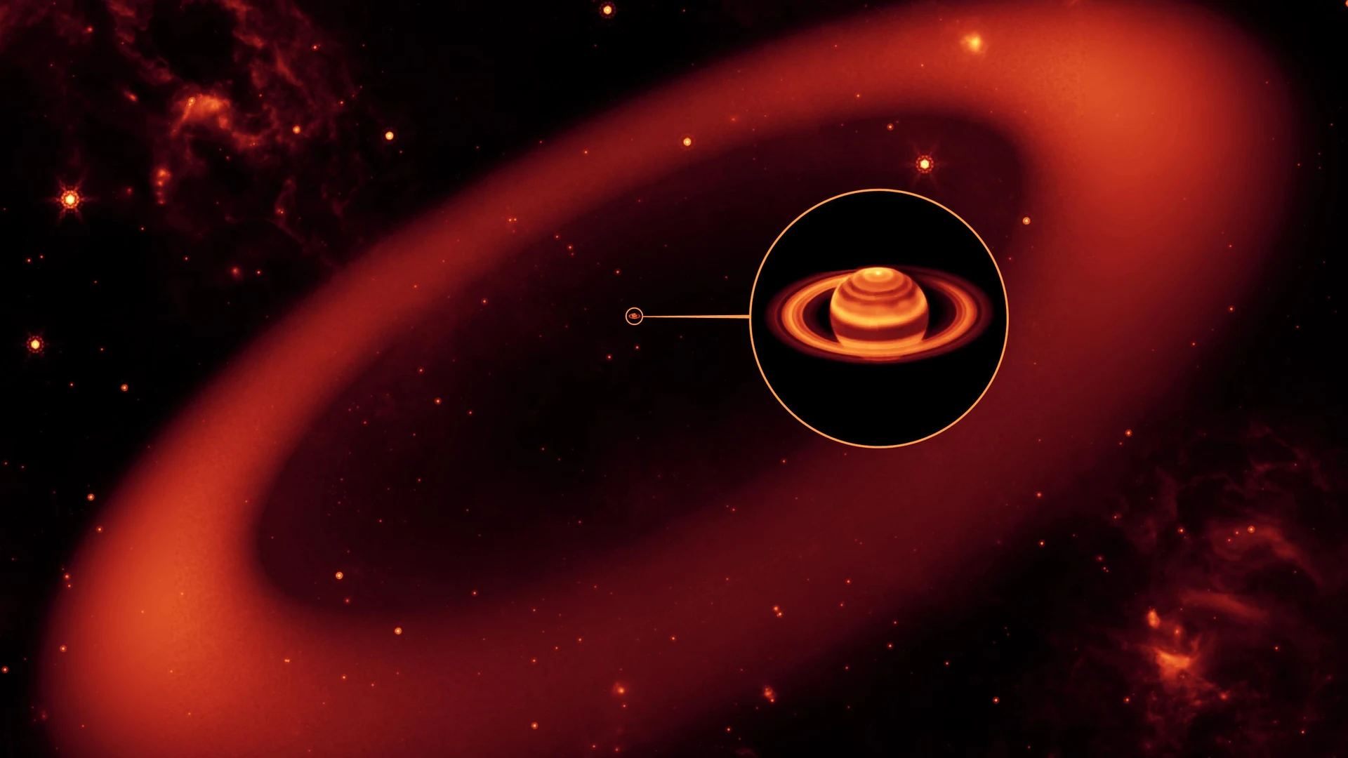 Saturn Infrared Ring Artist Concept - free hd space wallpaper for desktop