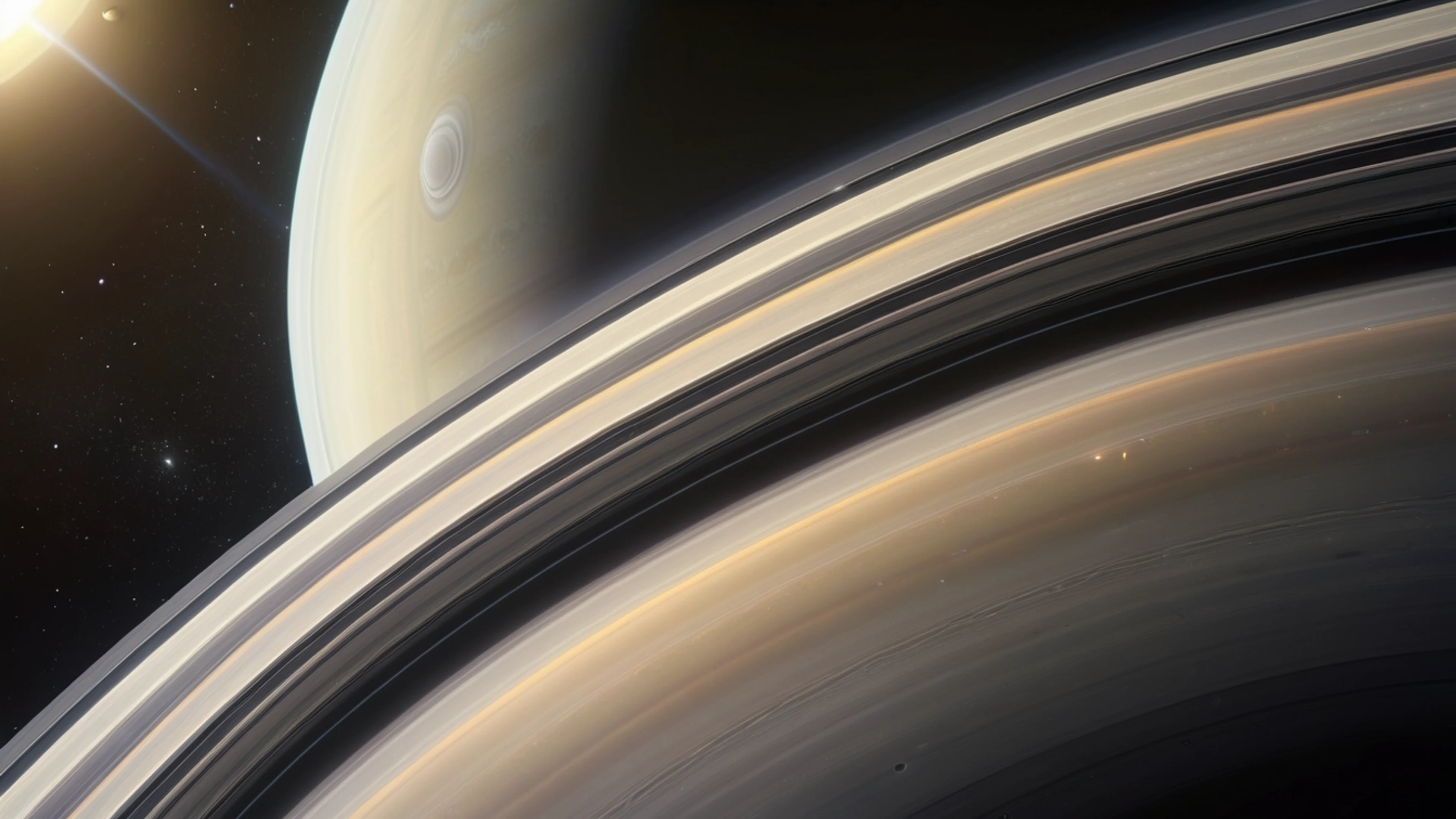 Saturn Rings Close Up - free 4K Ultra HD space wallpaper for desktop