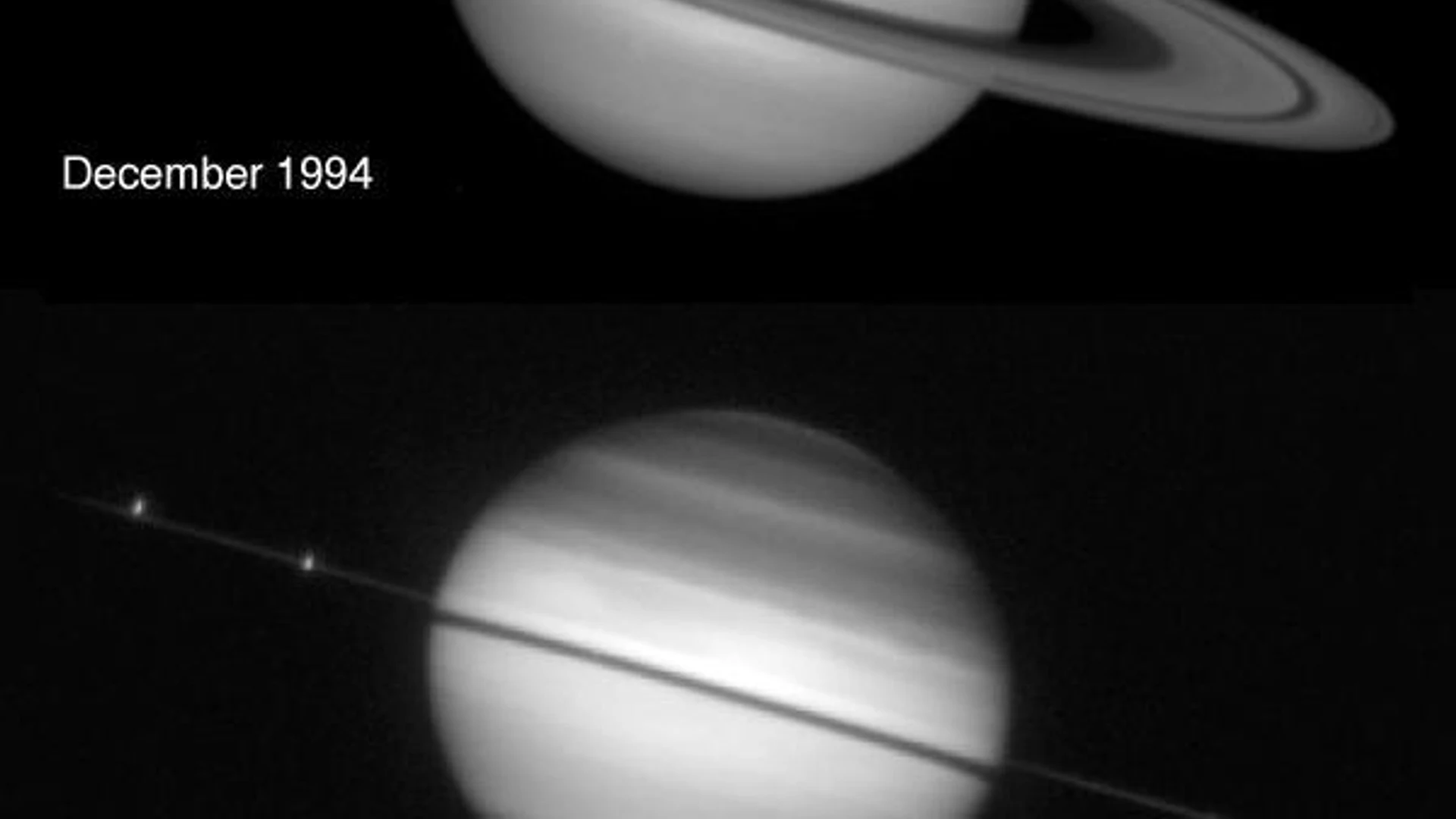 Saturn Rings Edge-on - free hd space wallpaper for desktop