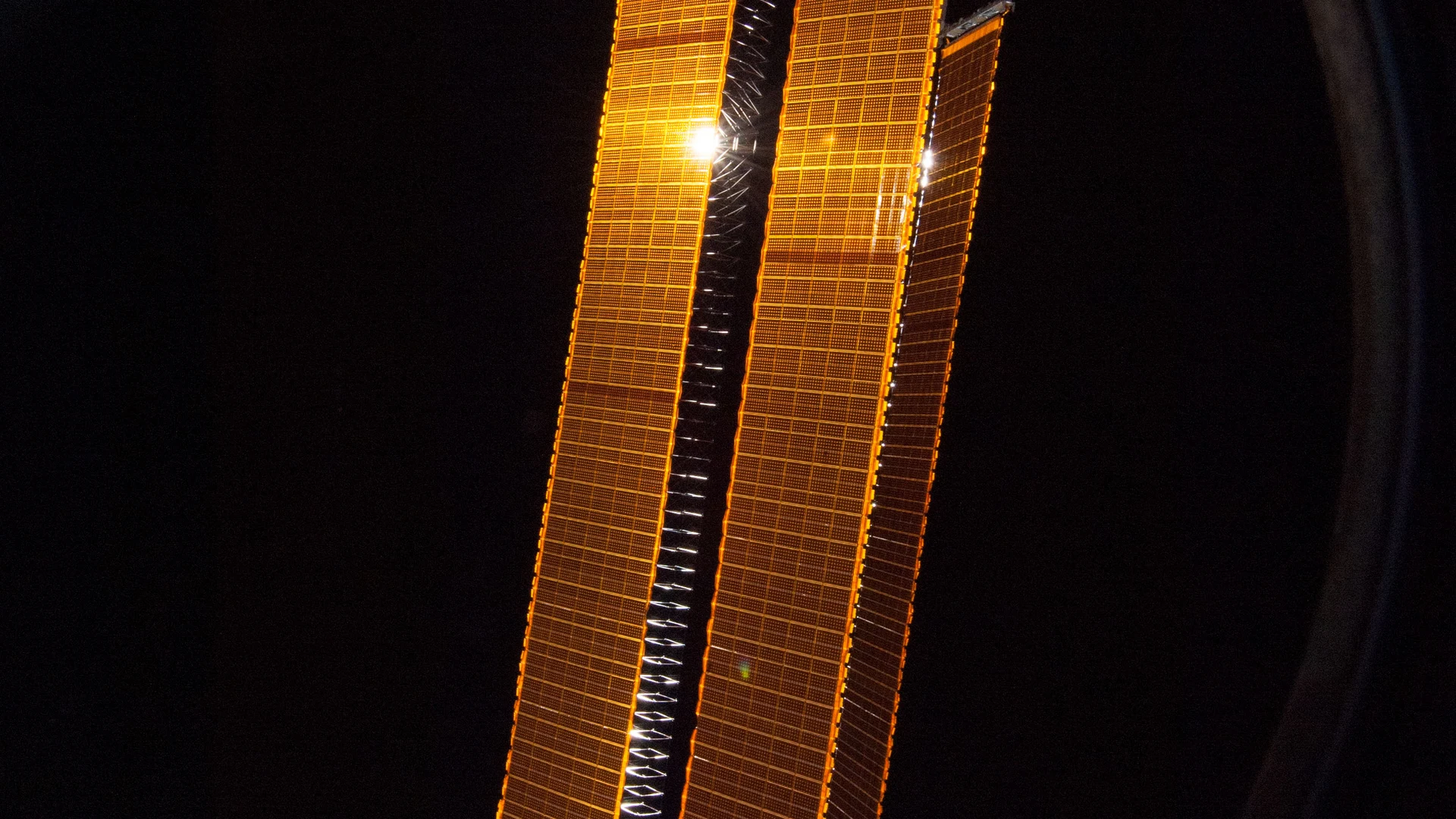 Solar Array and window frame - free hd space wallpaper for desktop