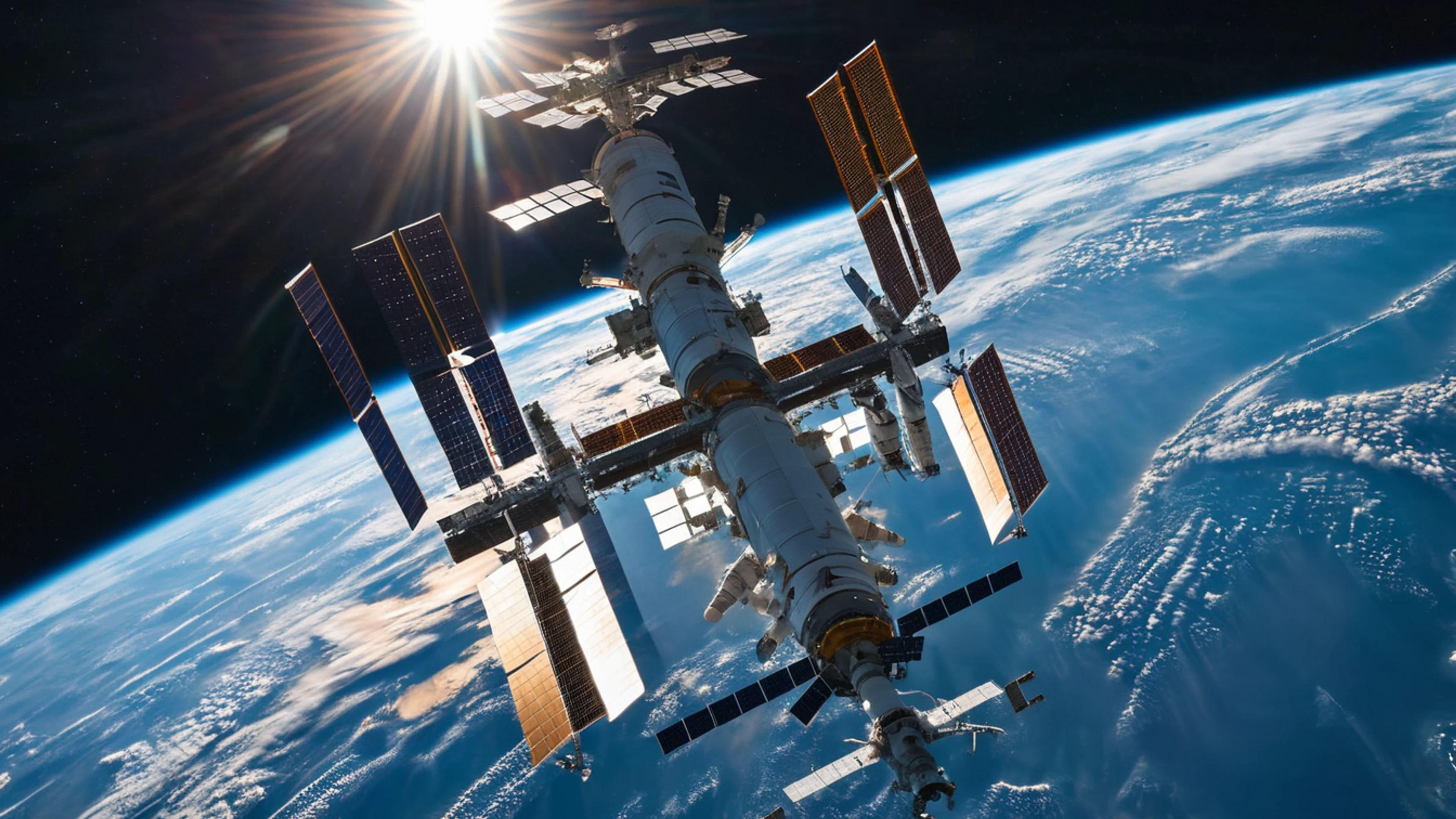 Space Station Orbit - free 4K Ultra HD space wallpaper for desktop