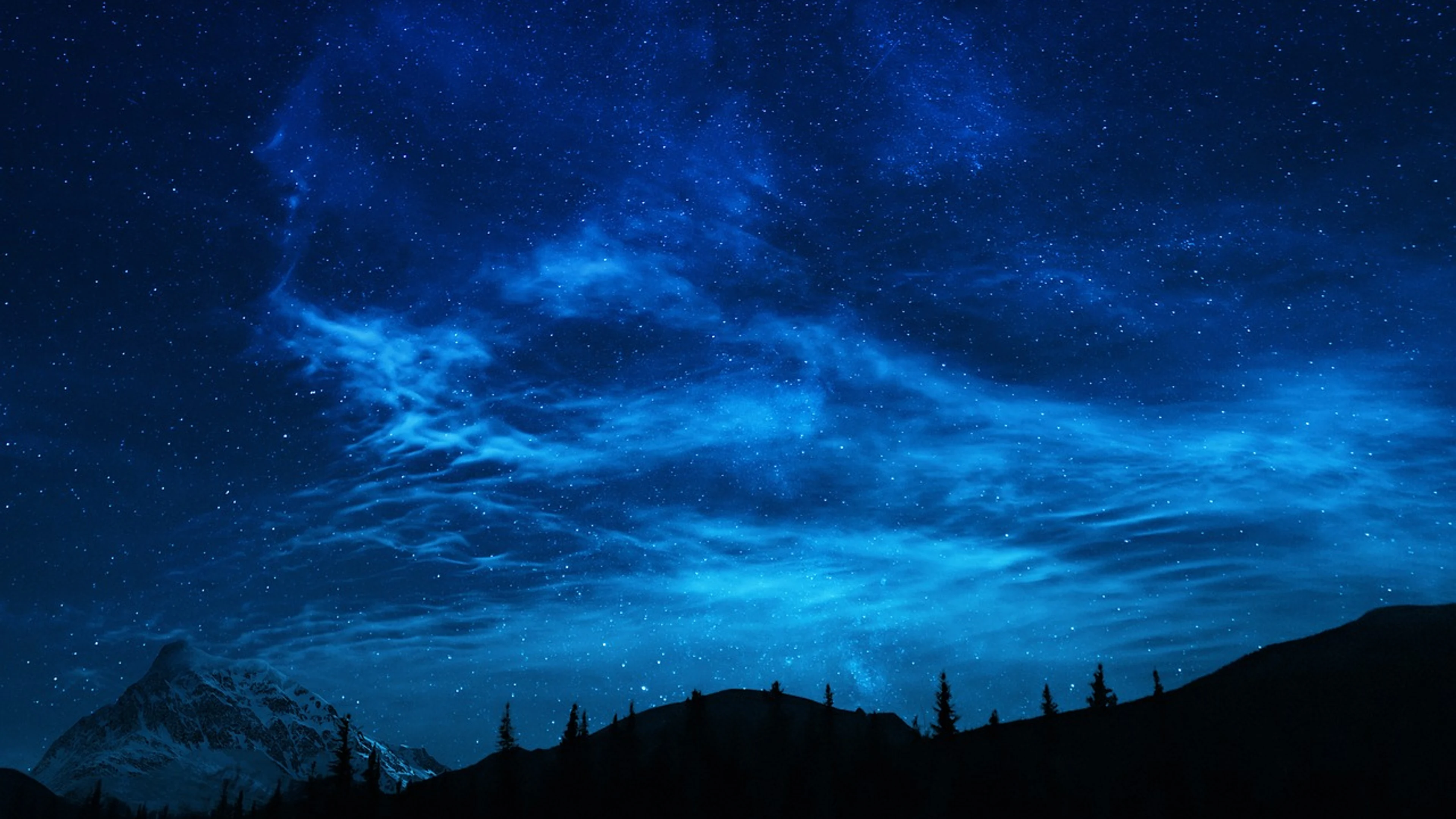 Stars mountains night sky - free 4K Ultra HD space wallpaper for desktop